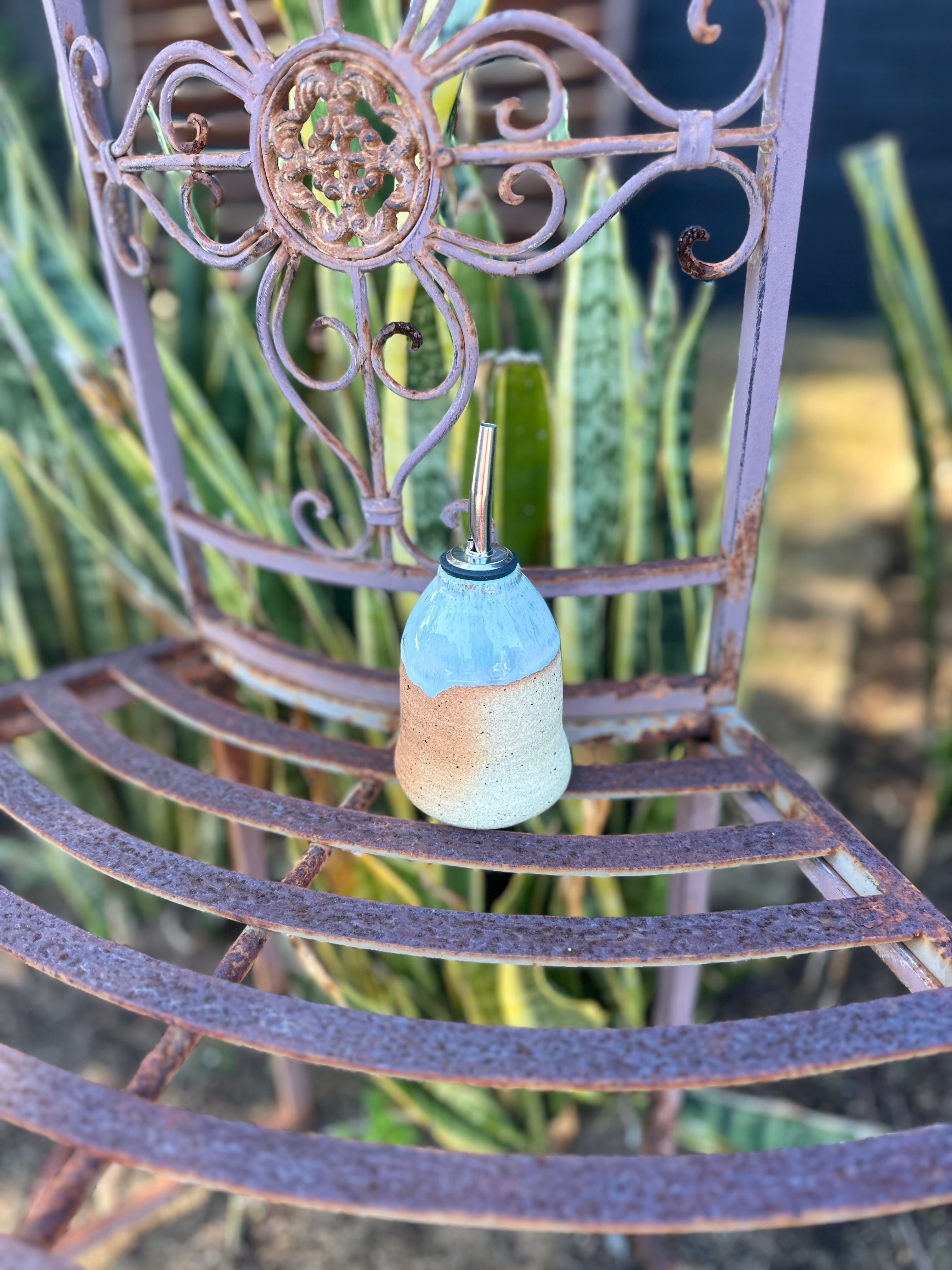 Speckled stoneware bud vase | Forget-me-not