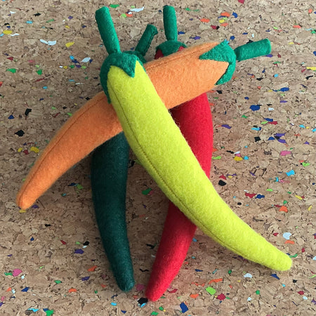 Felt chillies (set 4)
