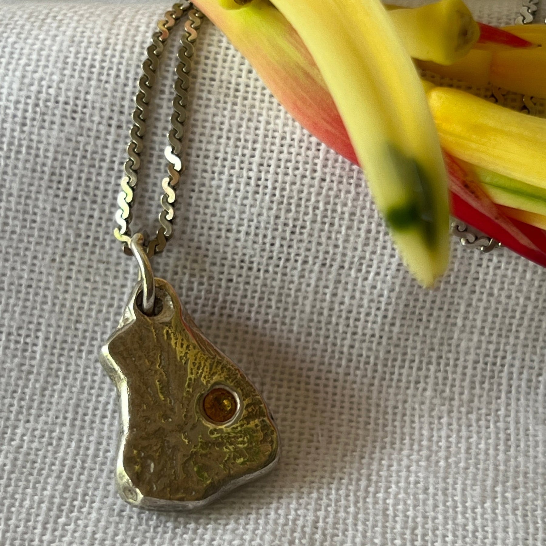 “Lake Boga” - Pendant with Tangerine sapphire