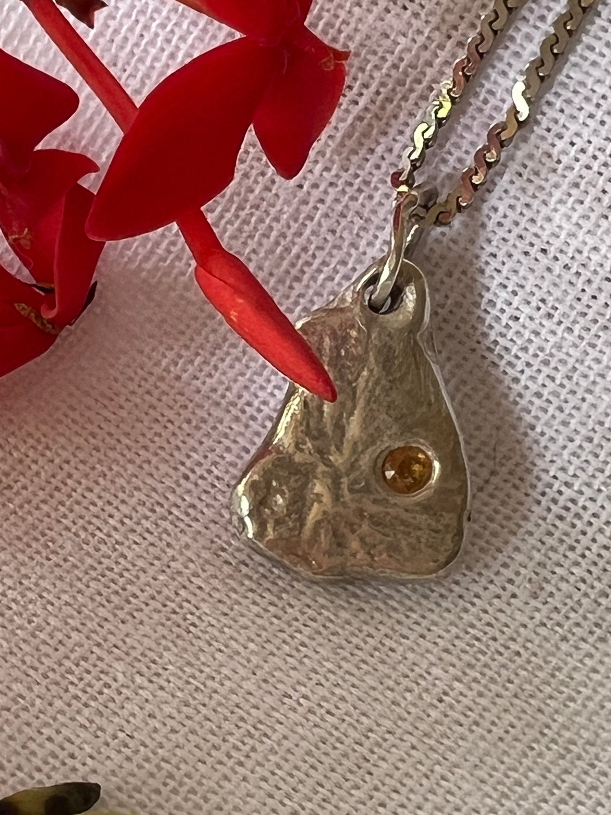 “Lake Boga” - Pendant with Tangerine sapphire