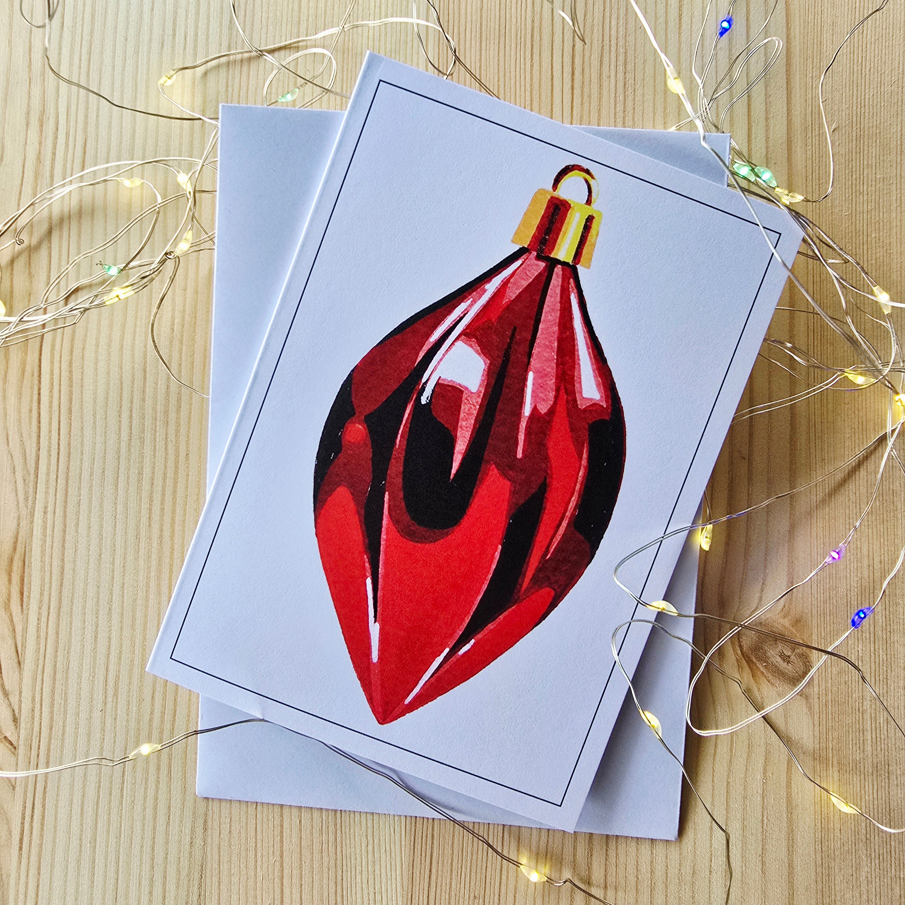 Christmas Ornaments Gift Wrap and Card Set