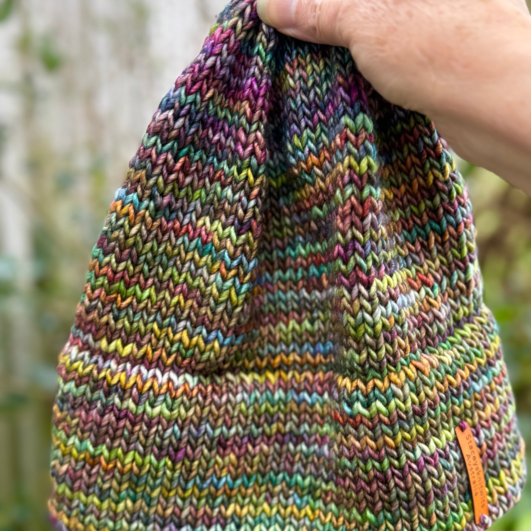 Flecked Merino Beanie, Double Brim extra warm hand knitted