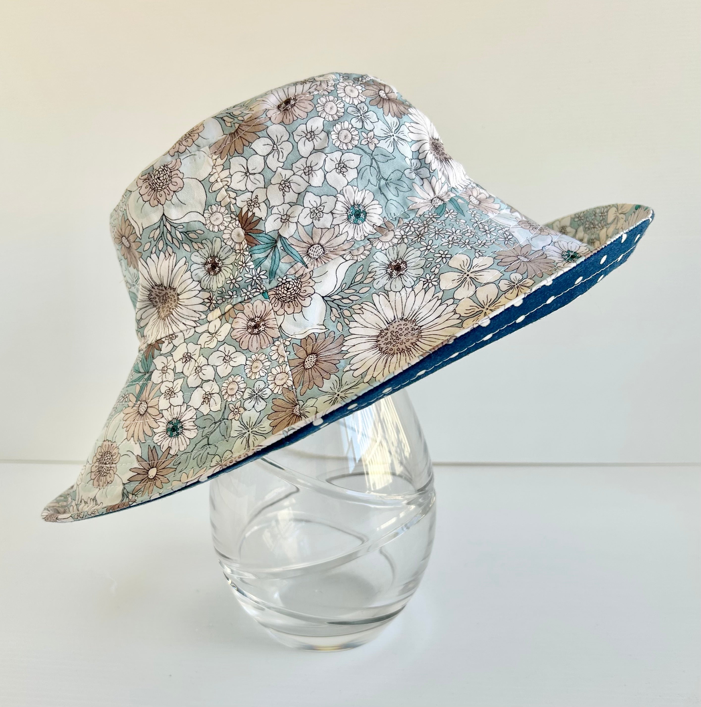 Ready to post- Small size wide brim hats with chin strap- reduced price