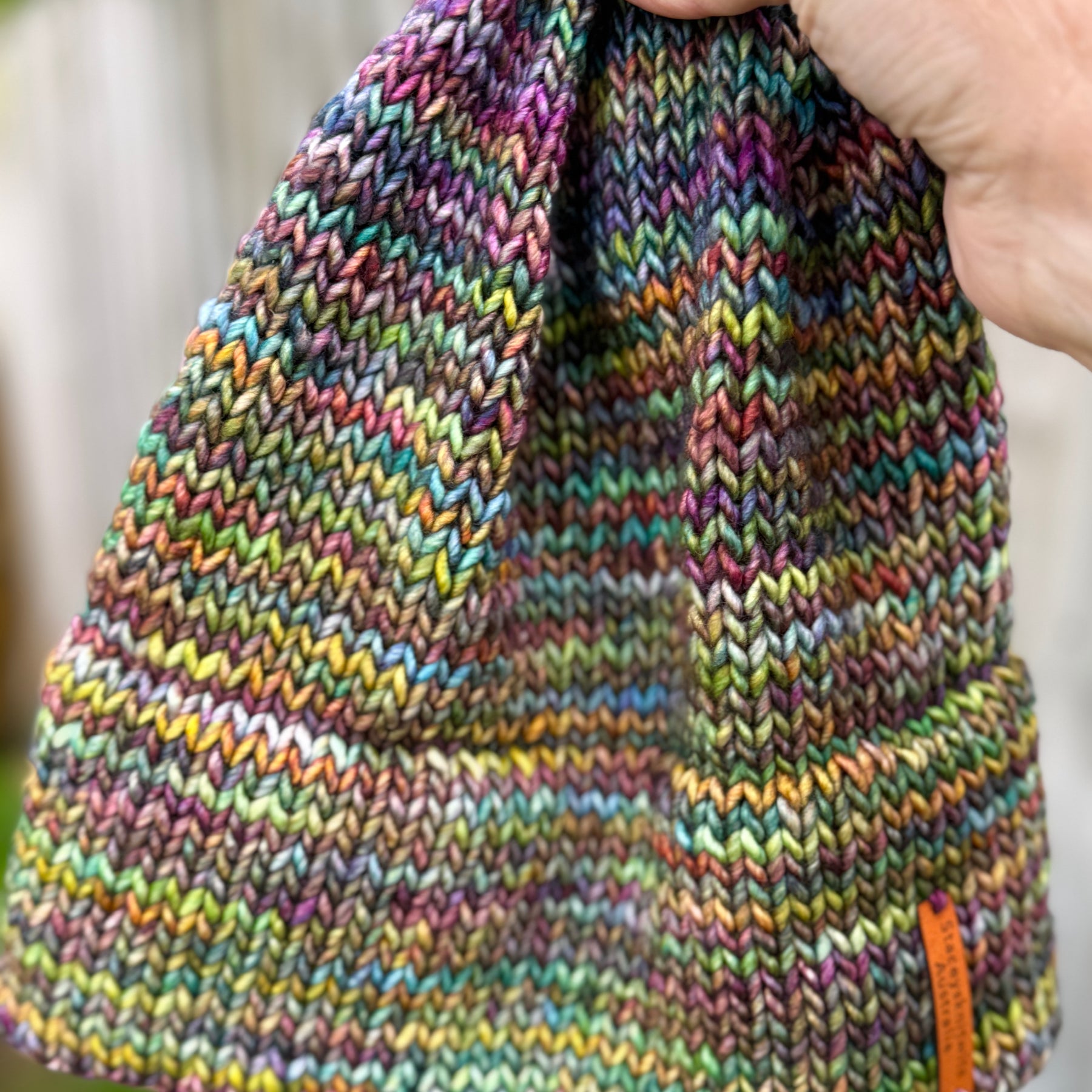 Flecked Merino Beanie, Double Brim extra warm hand knitted