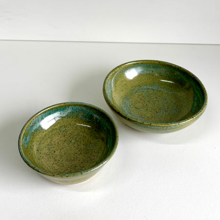 Ceramic Bowls Eucalypt Gloss Glaze on Tan Speckled Clay