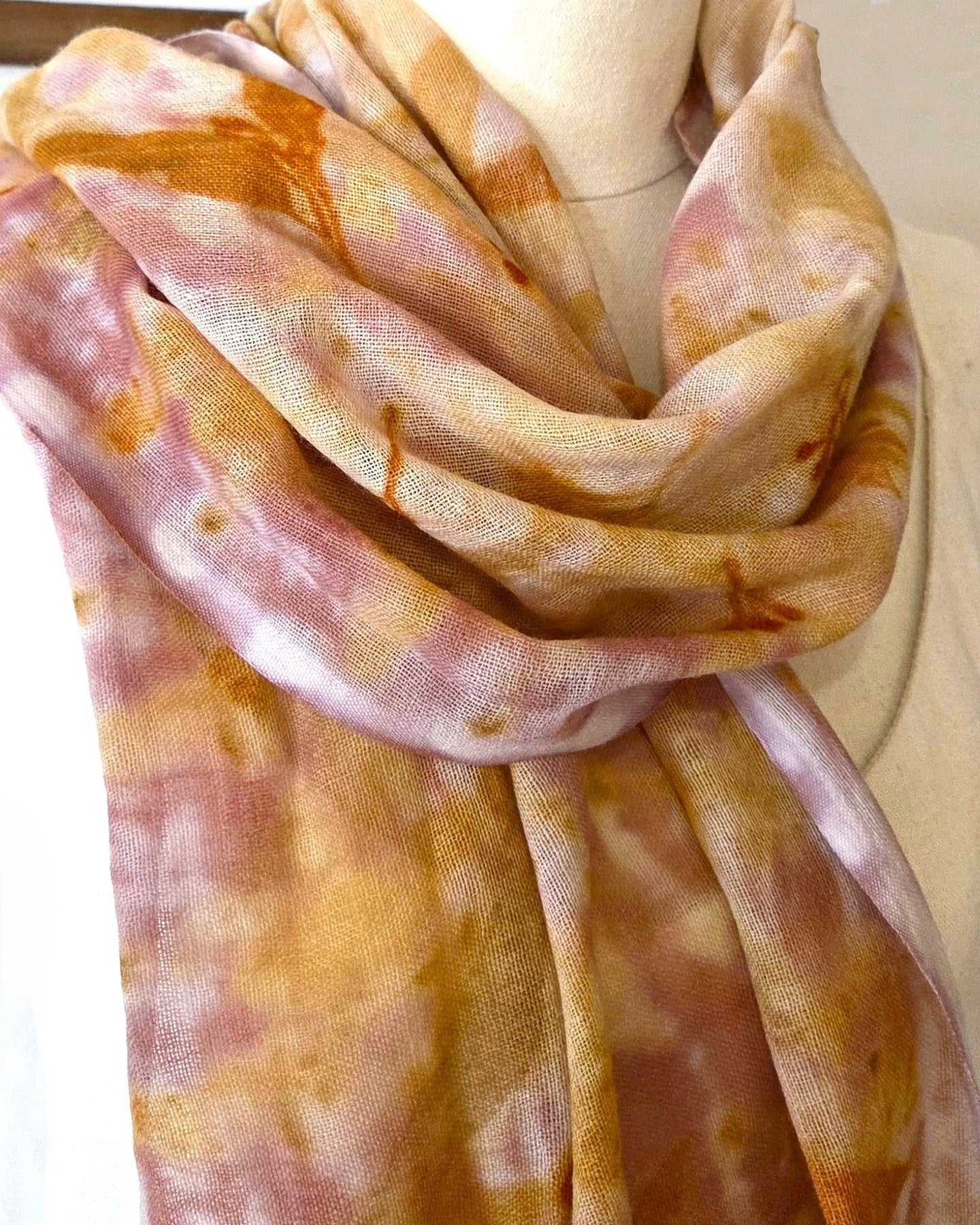 Fine Handloomed Pure Wool - Botanical Print Scarf/Wrap - The Tilly