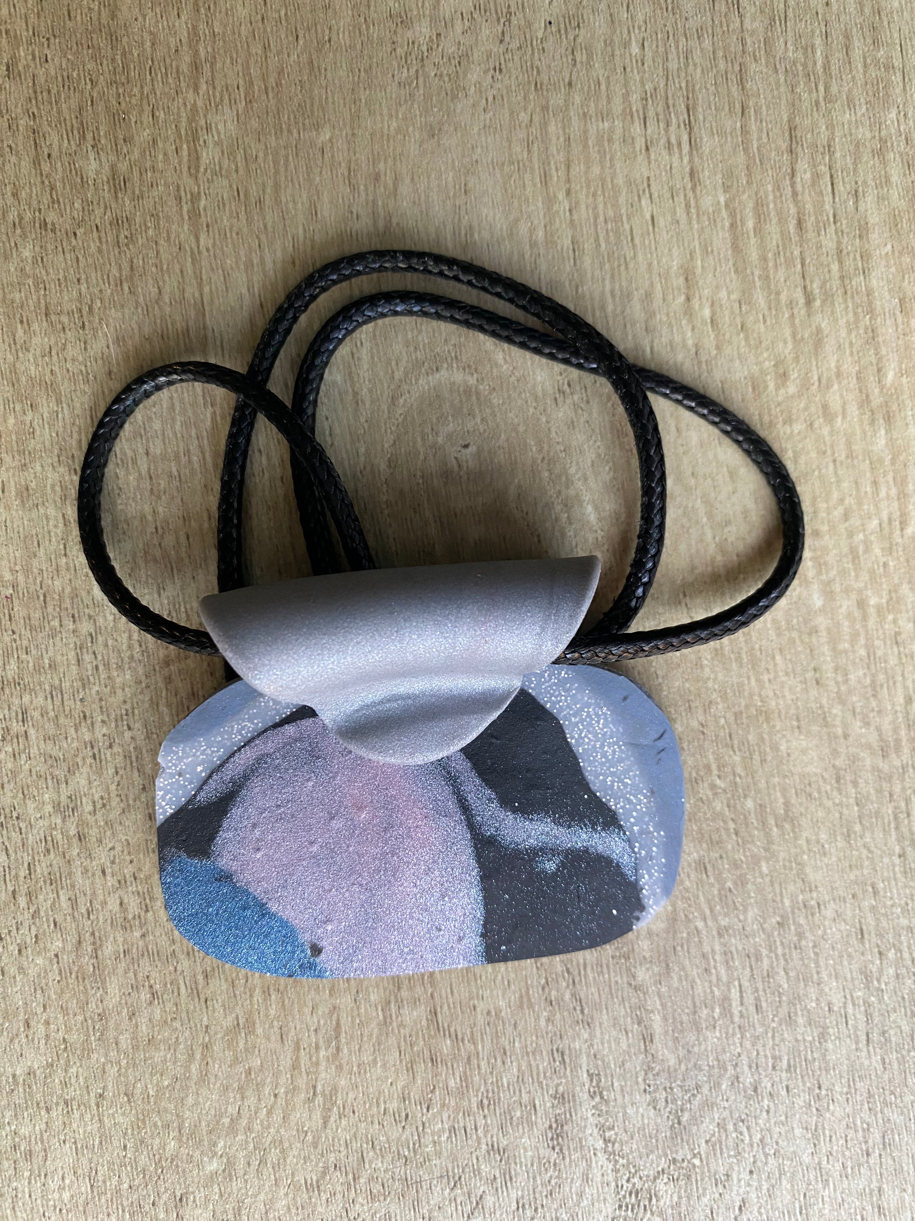 Rectangular Handbag Polymer Clay Pendant- Handmade One of A Kind Pendant