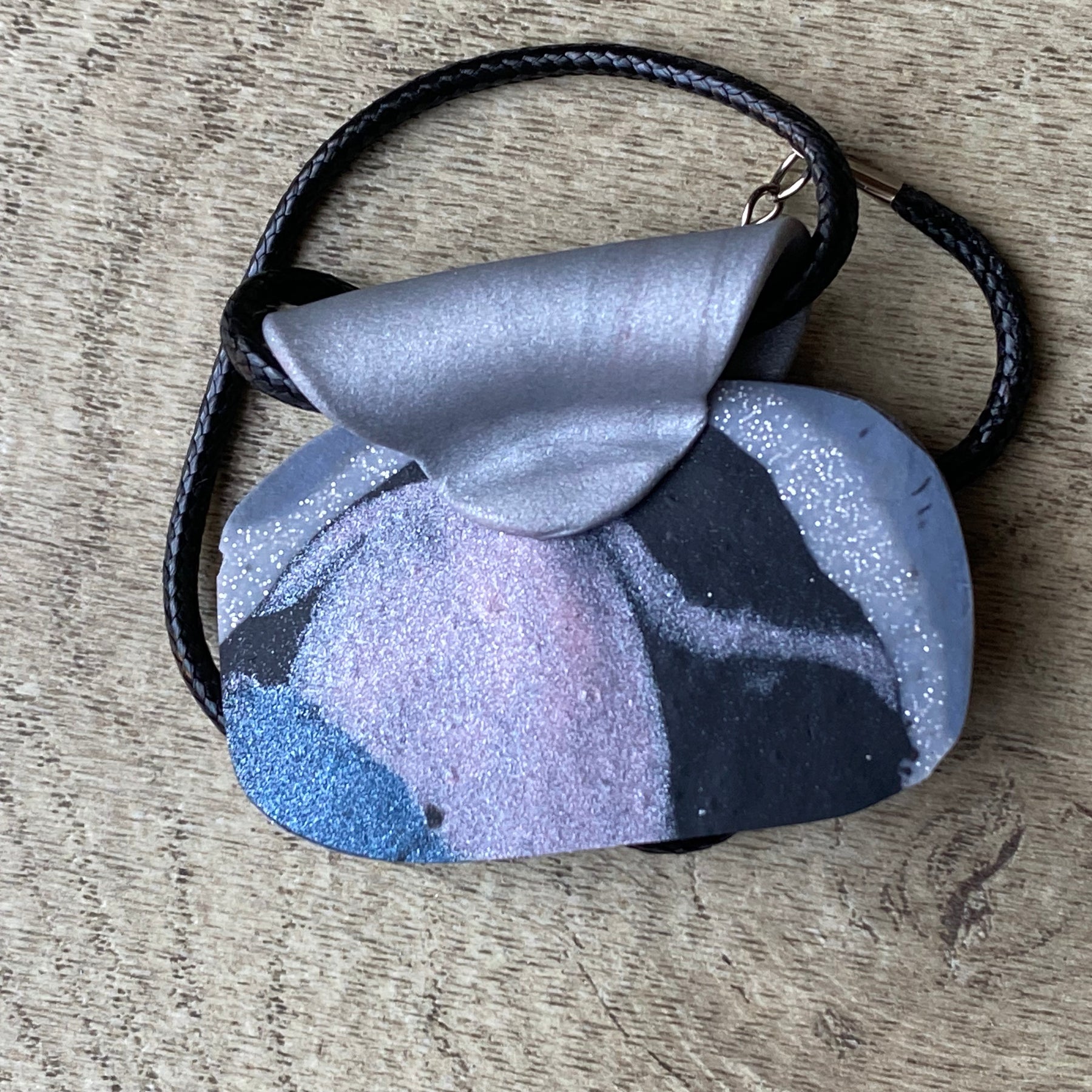 Rectangular Handbag Polymer Clay Pendant- Handmade One of A Kind Pendant