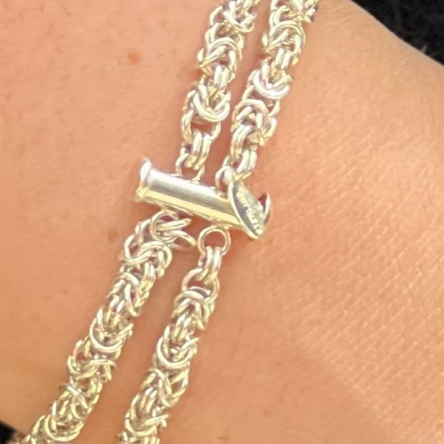 Sterling Silver Double Bracelet - "Byzantine"