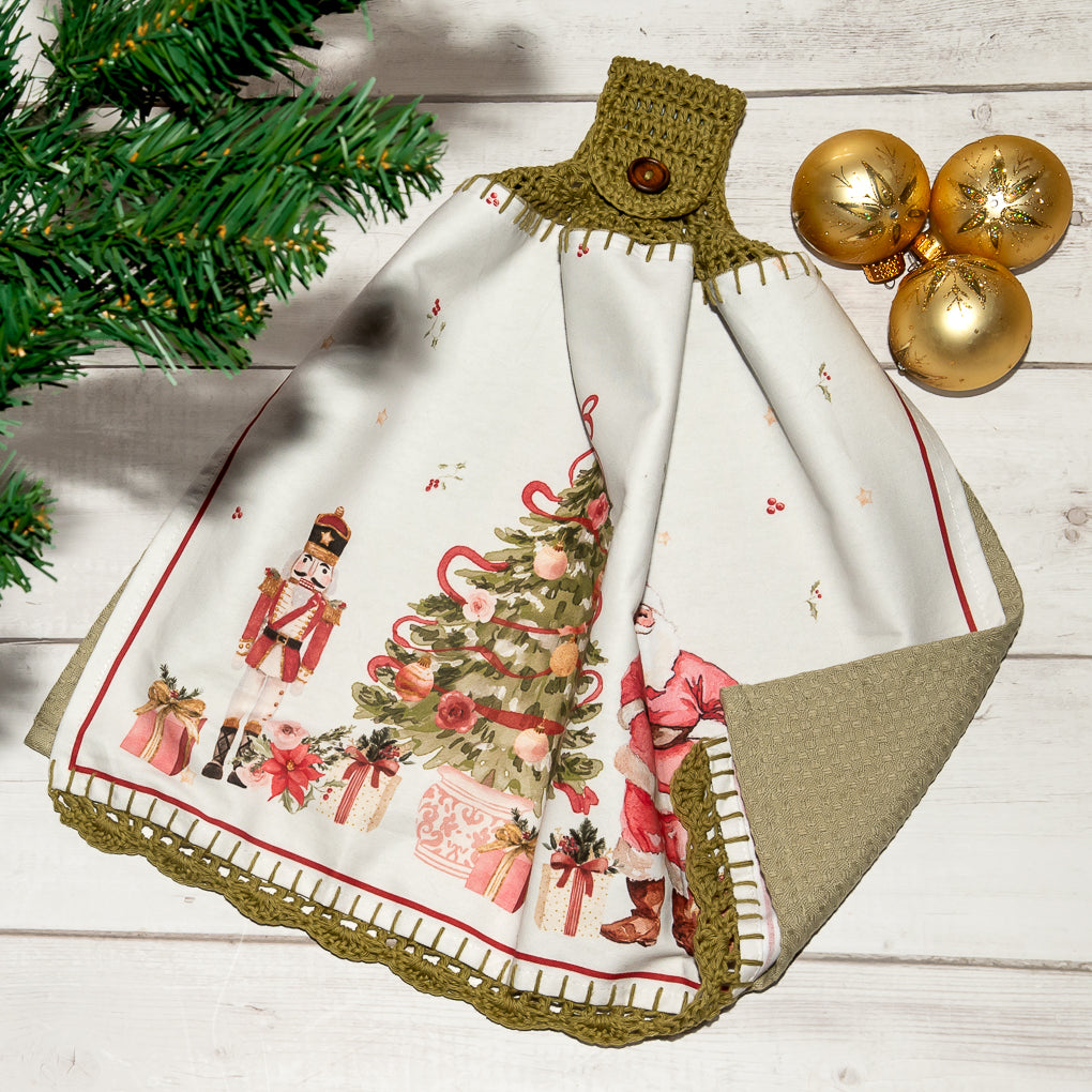 Hanging Tea Towel / Hand Towel - Christmas Themed - Double Sided