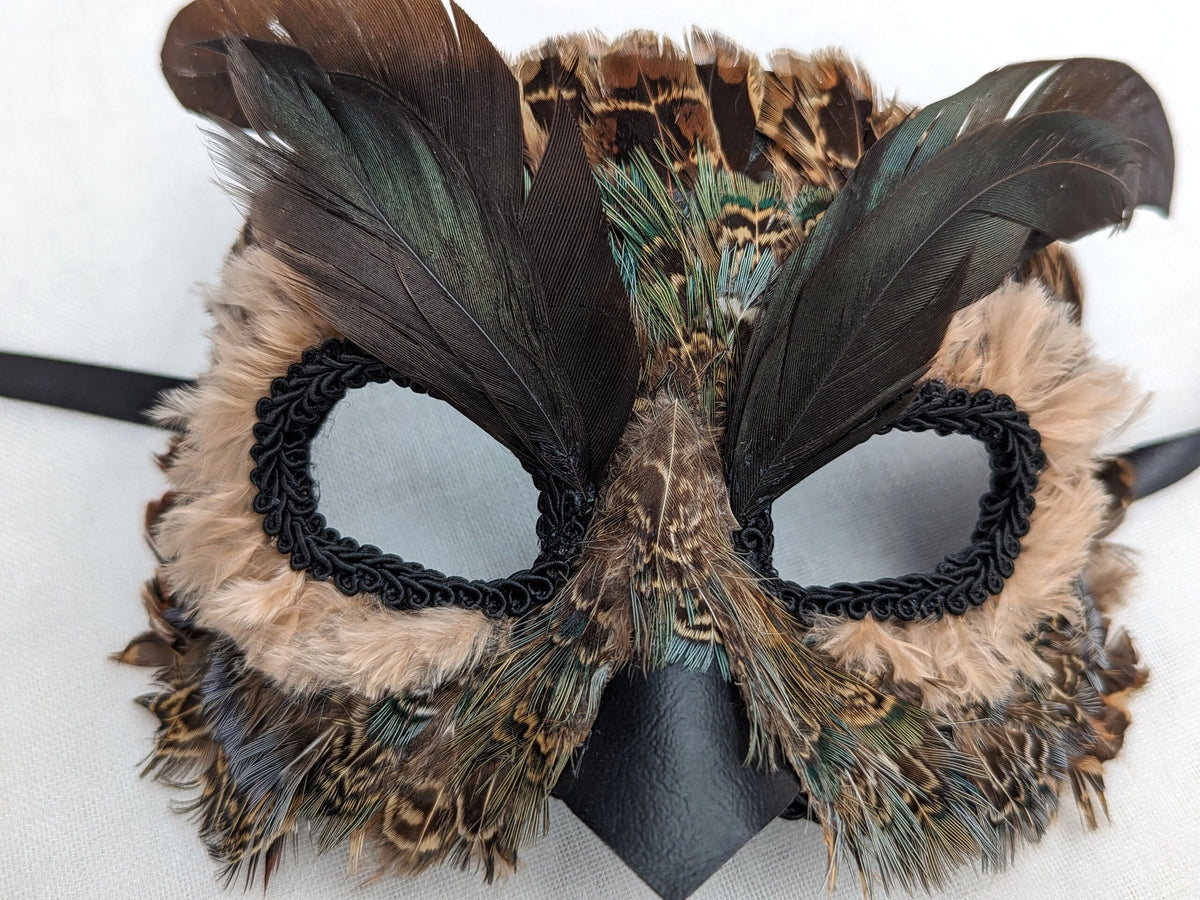 Night Owl Masquerade Mask Feathered Bird