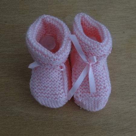 Pink Baby Bootees