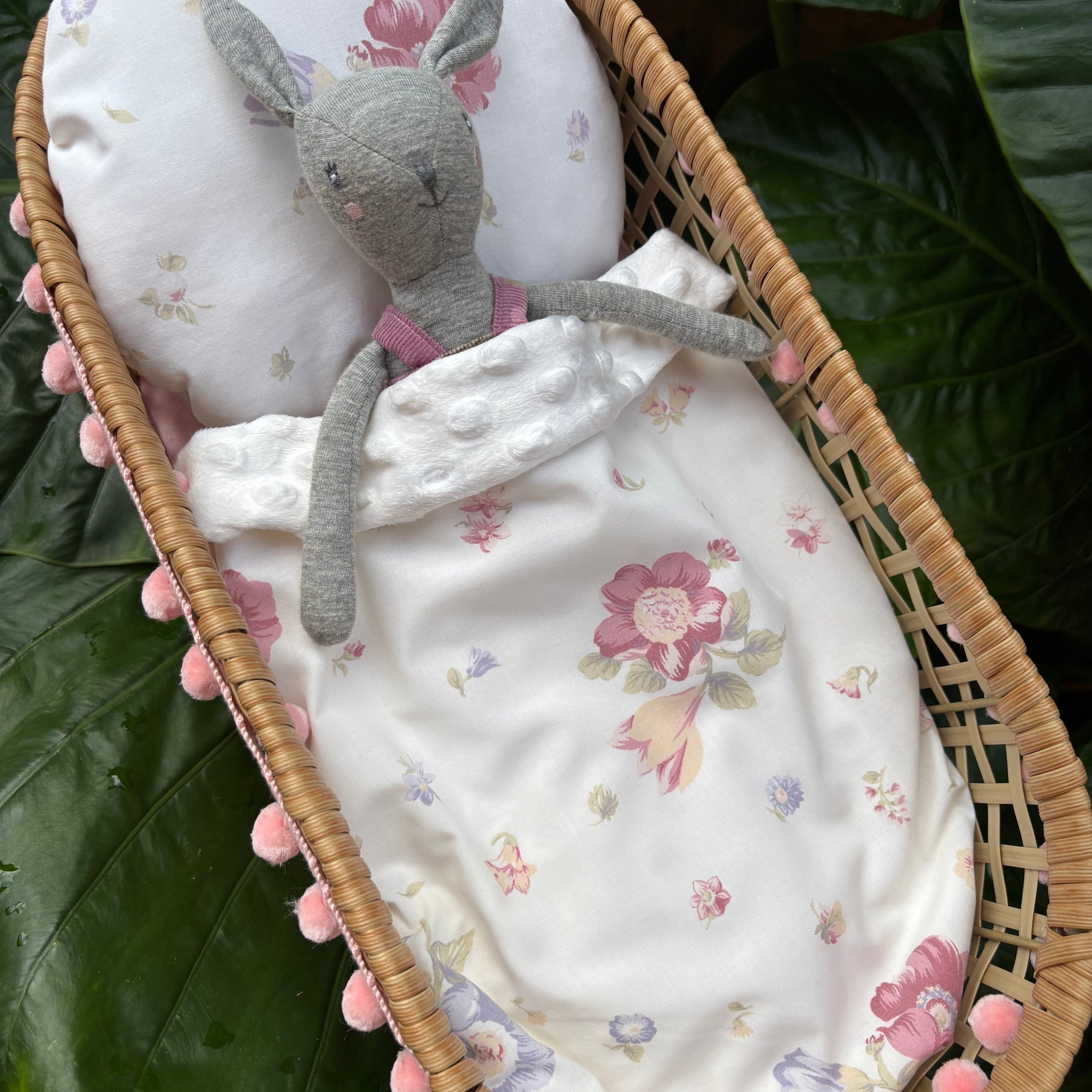 Handmade Doll Bedding Set – Fits Kmart & Target Doll Pram/Bassinet | Pillow & Minky Blanket | Toy Nursery Accessories