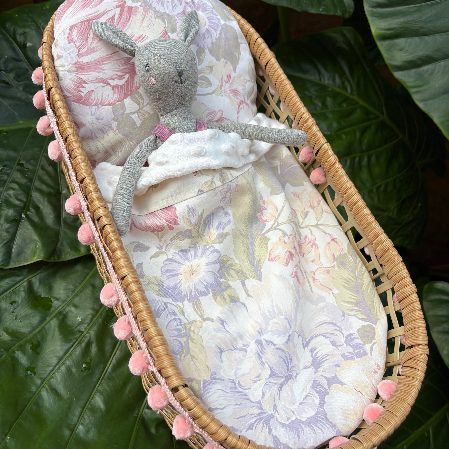 Handmade Doll Bedding Set – Fits Kmart & Target Doll Pram/Bassinet | Pillow & Minky Blanket | Toy Nursery Accessories