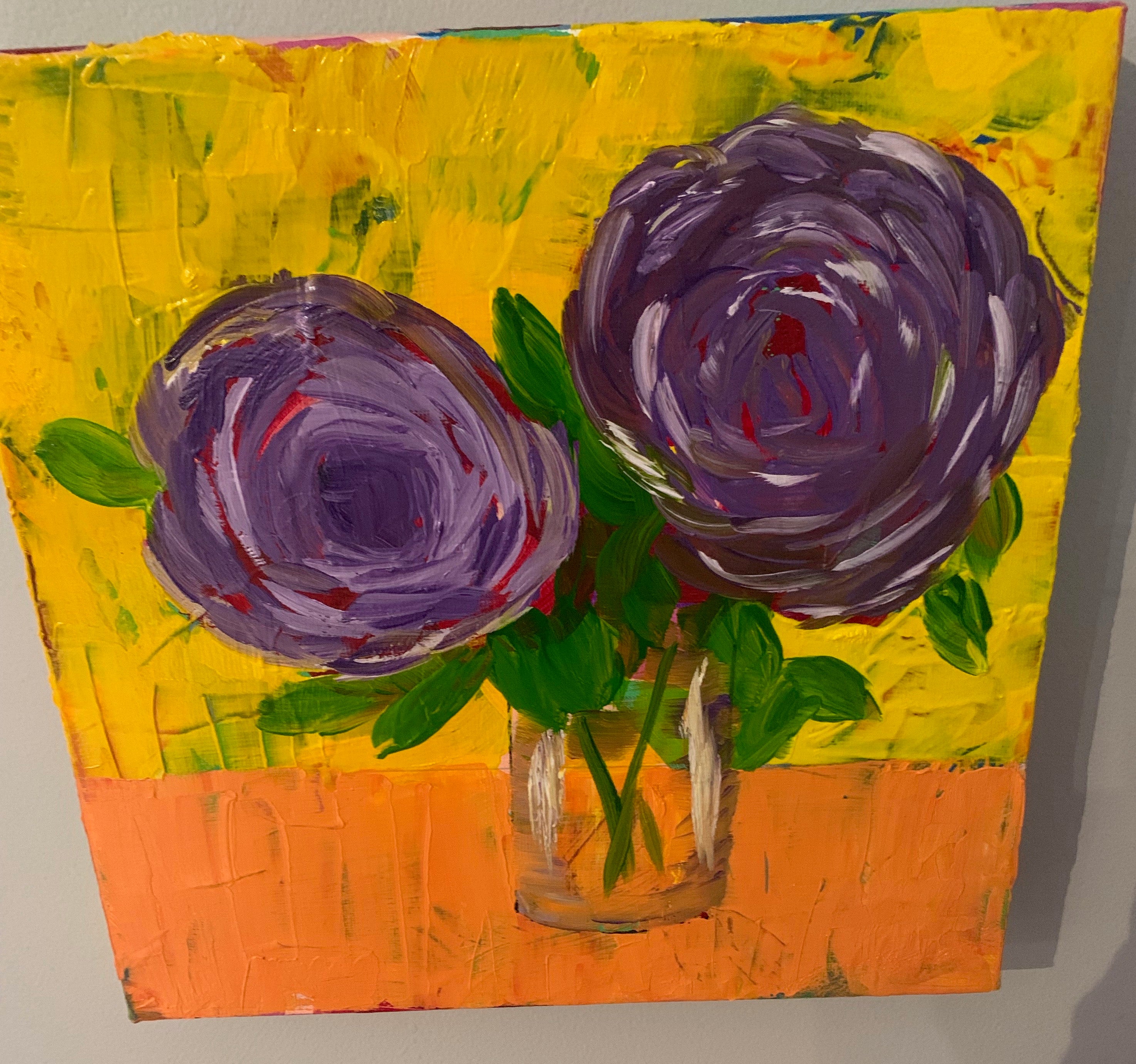 Purple Posie Floral Abstract Wall Art