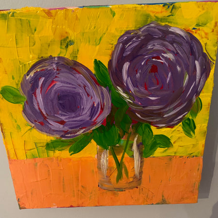 Purple Posie Floral Abstract Wall Art