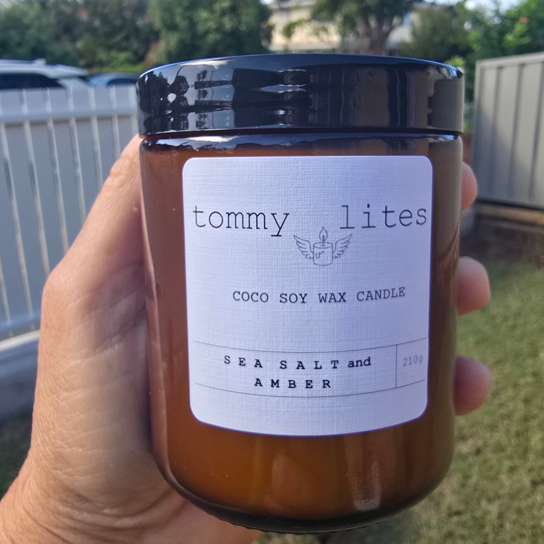 Sea Salt and Amber Coco Soy wax Candle