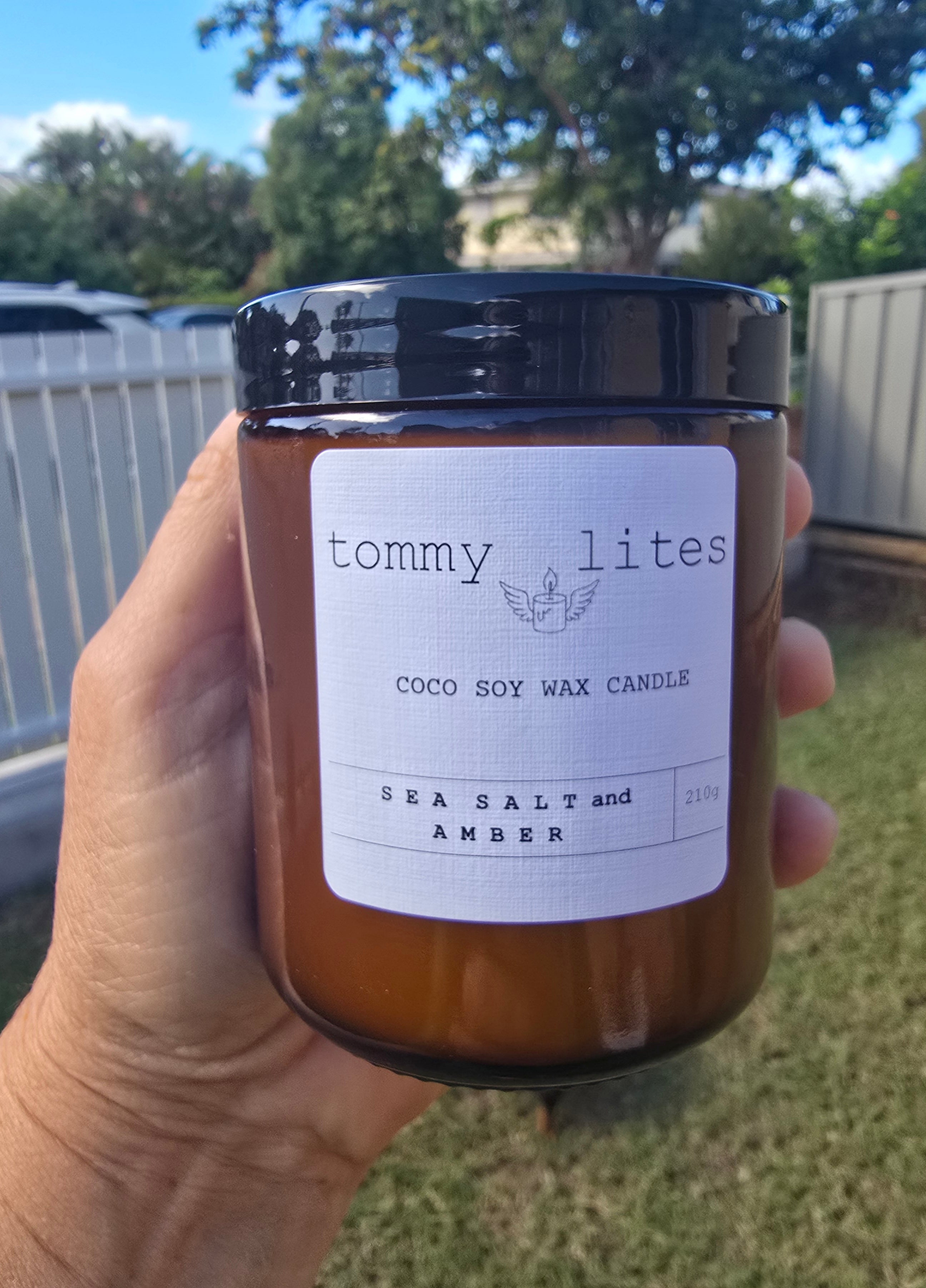 Sea Salt and Amber Coco Soy wax Candle
