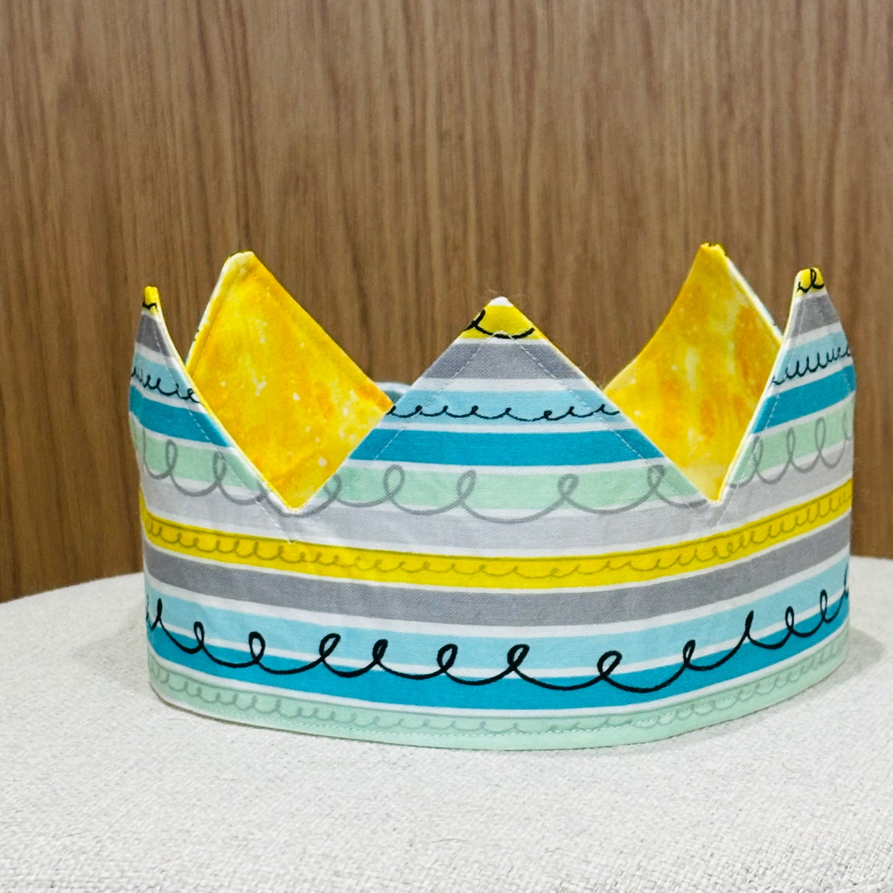 “Handmade Reversible Fabric Crown | Birthday Party & Dress Up Crown”