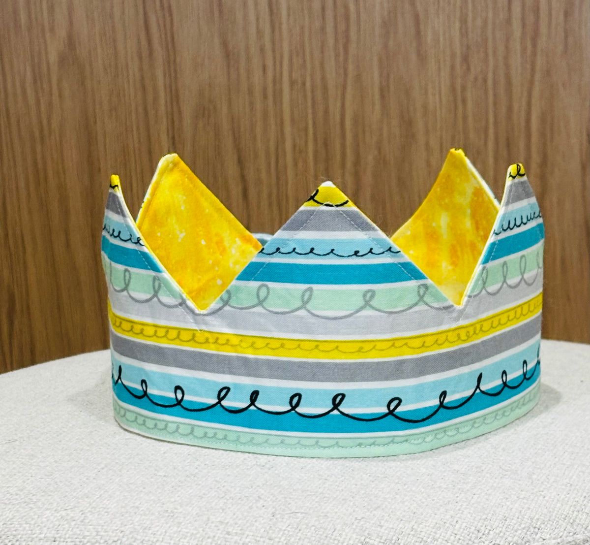 “Handmade Reversible Fabric Crown | Birthday Party & Dress Up Crown”