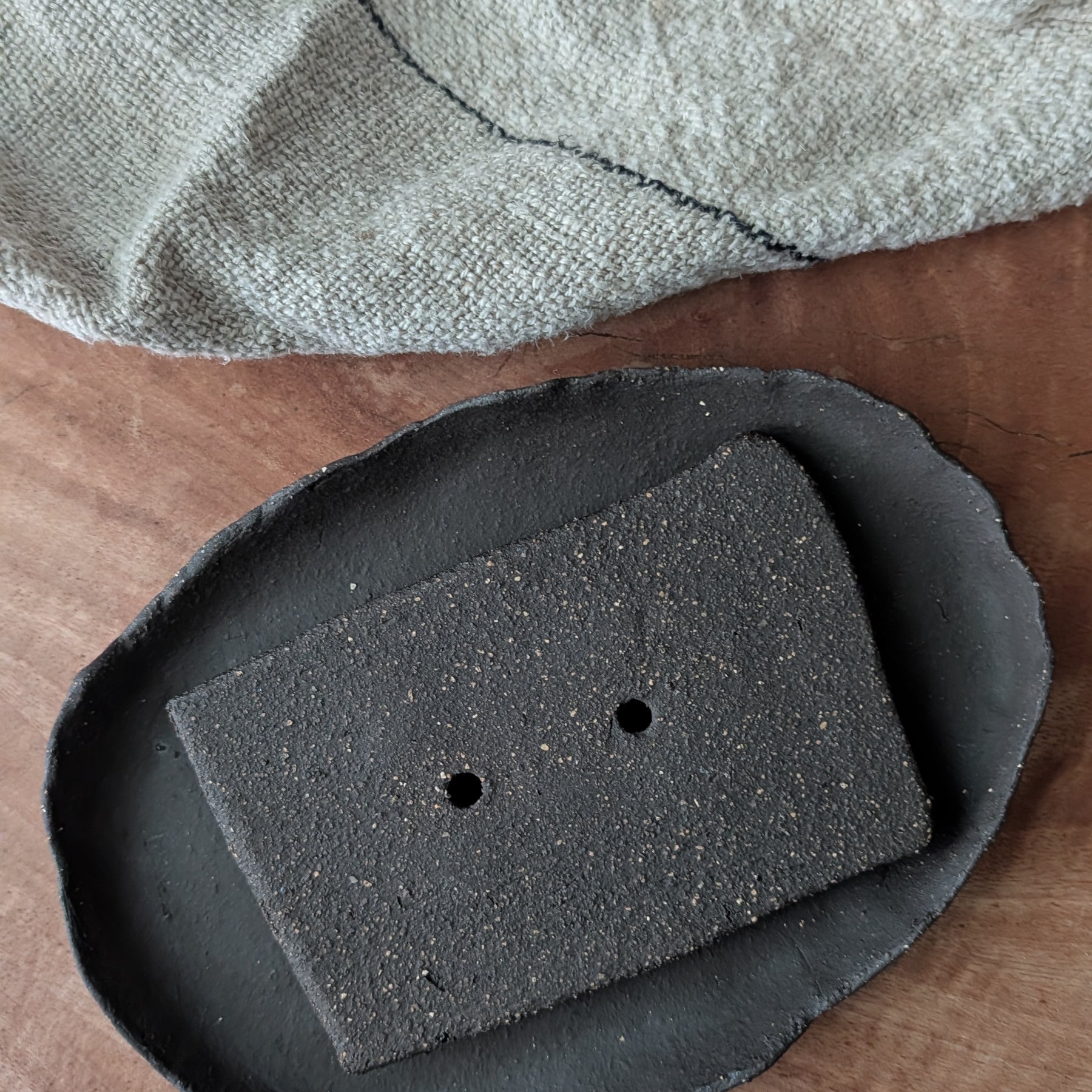 Handmade Ceramic Soap Tray Set | earthy • textural • organic
