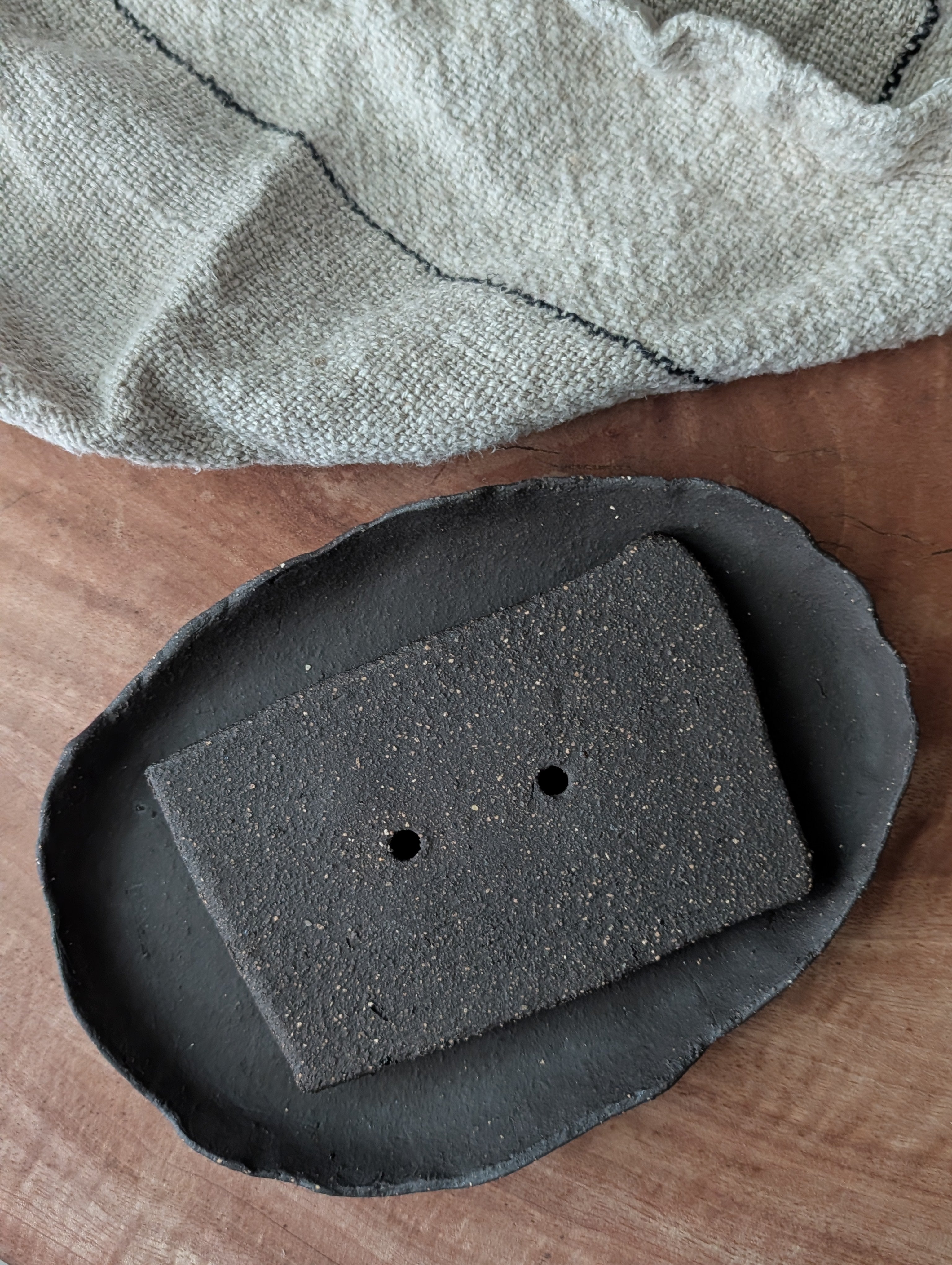 Handmade Ceramic Soap Tray Set | earthy • textural • organic
