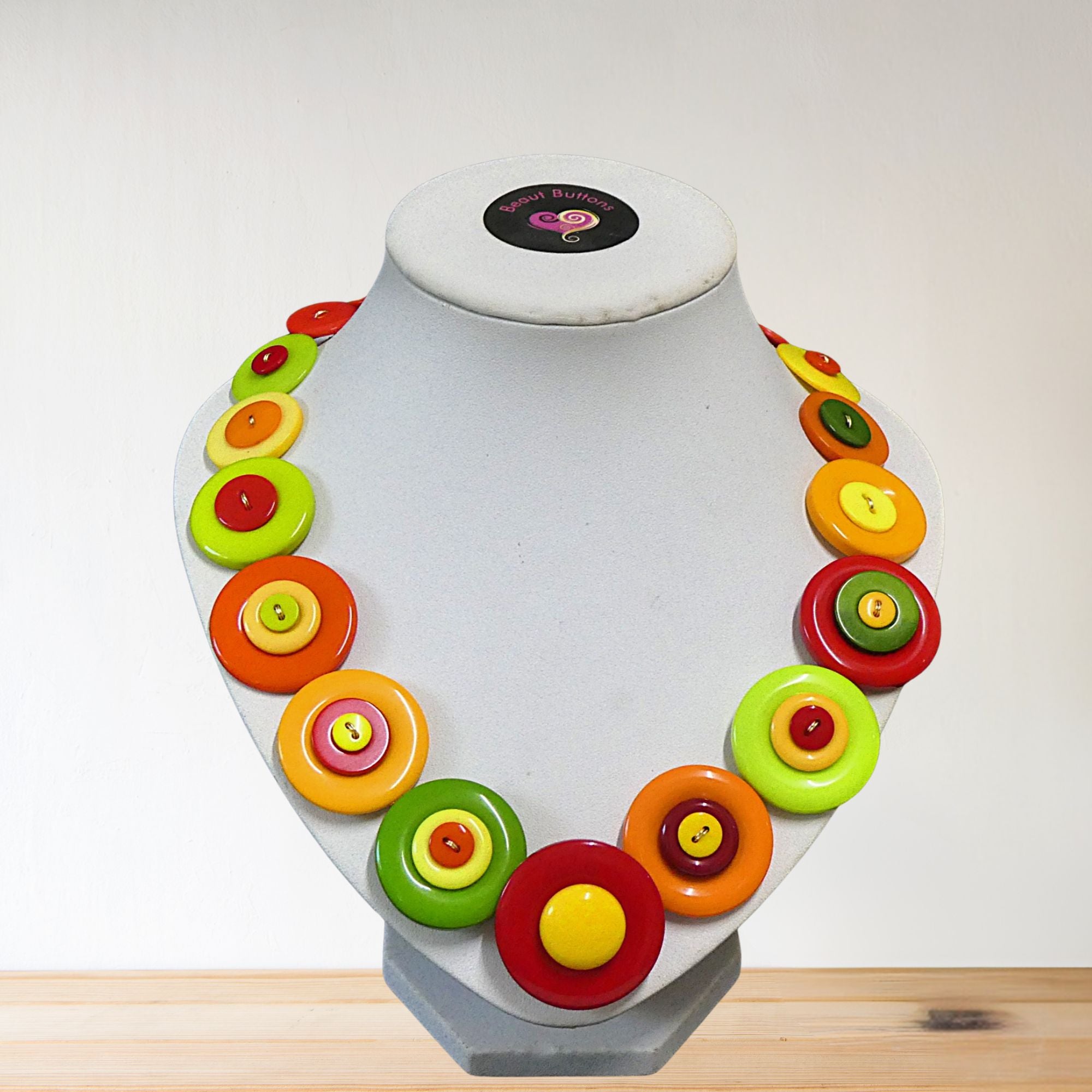 Button necklace - Tomato Salsa