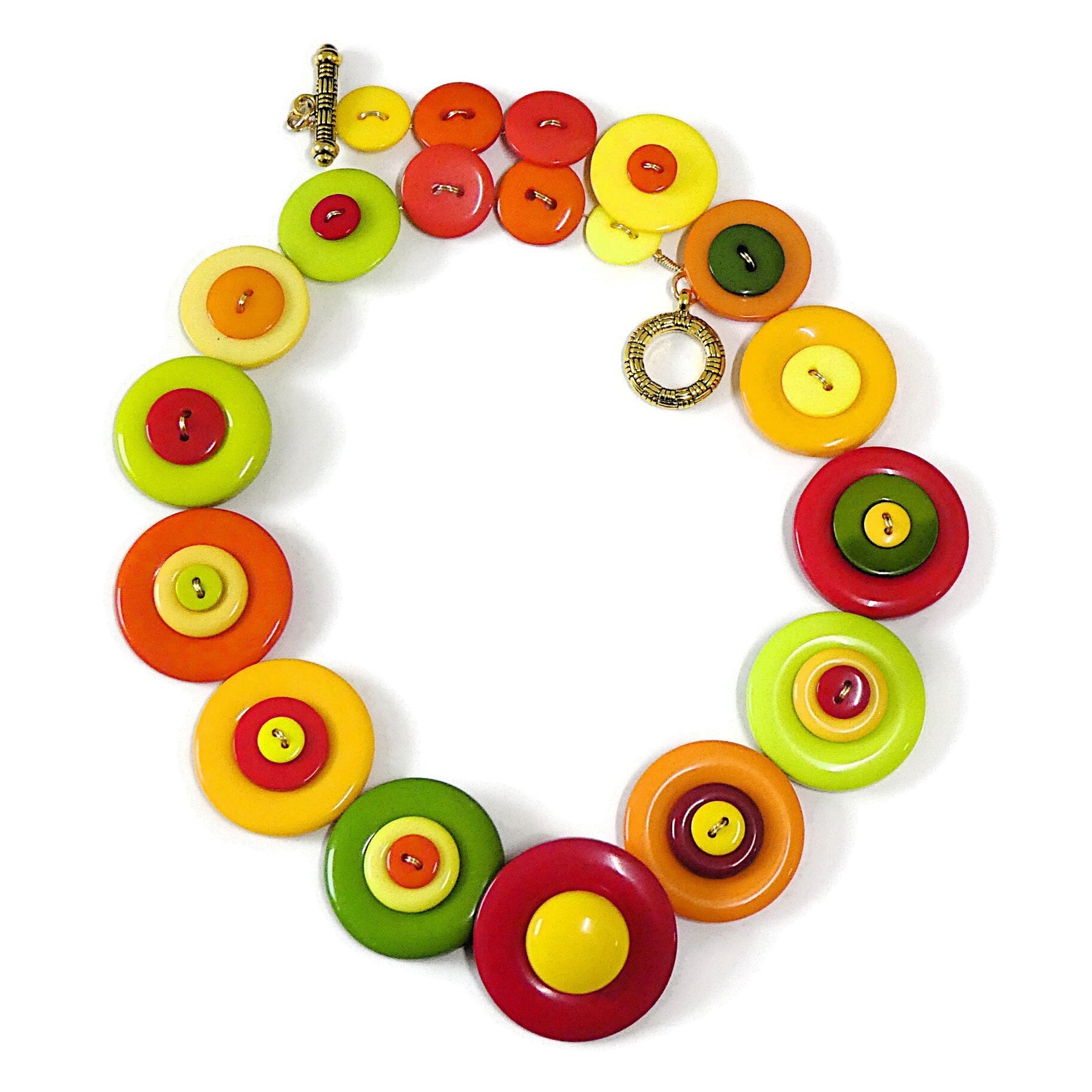 Button necklace - Tomato Salsa