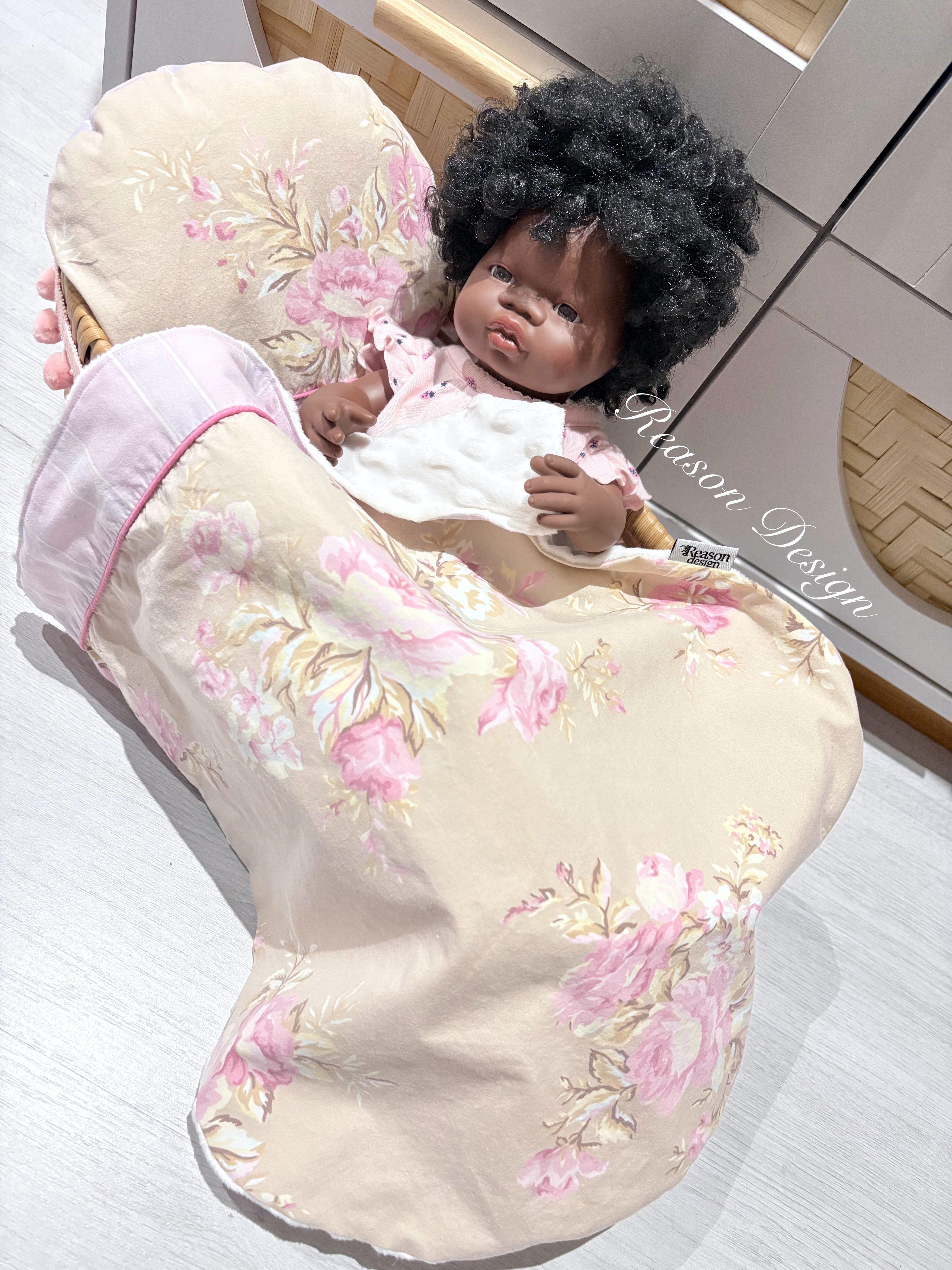 Handmade Doll Bedding Set – Fits Kmart & Target Doll Pram/Bassinet | Pillow & Minky Blanket | Toy Nursery Accessories