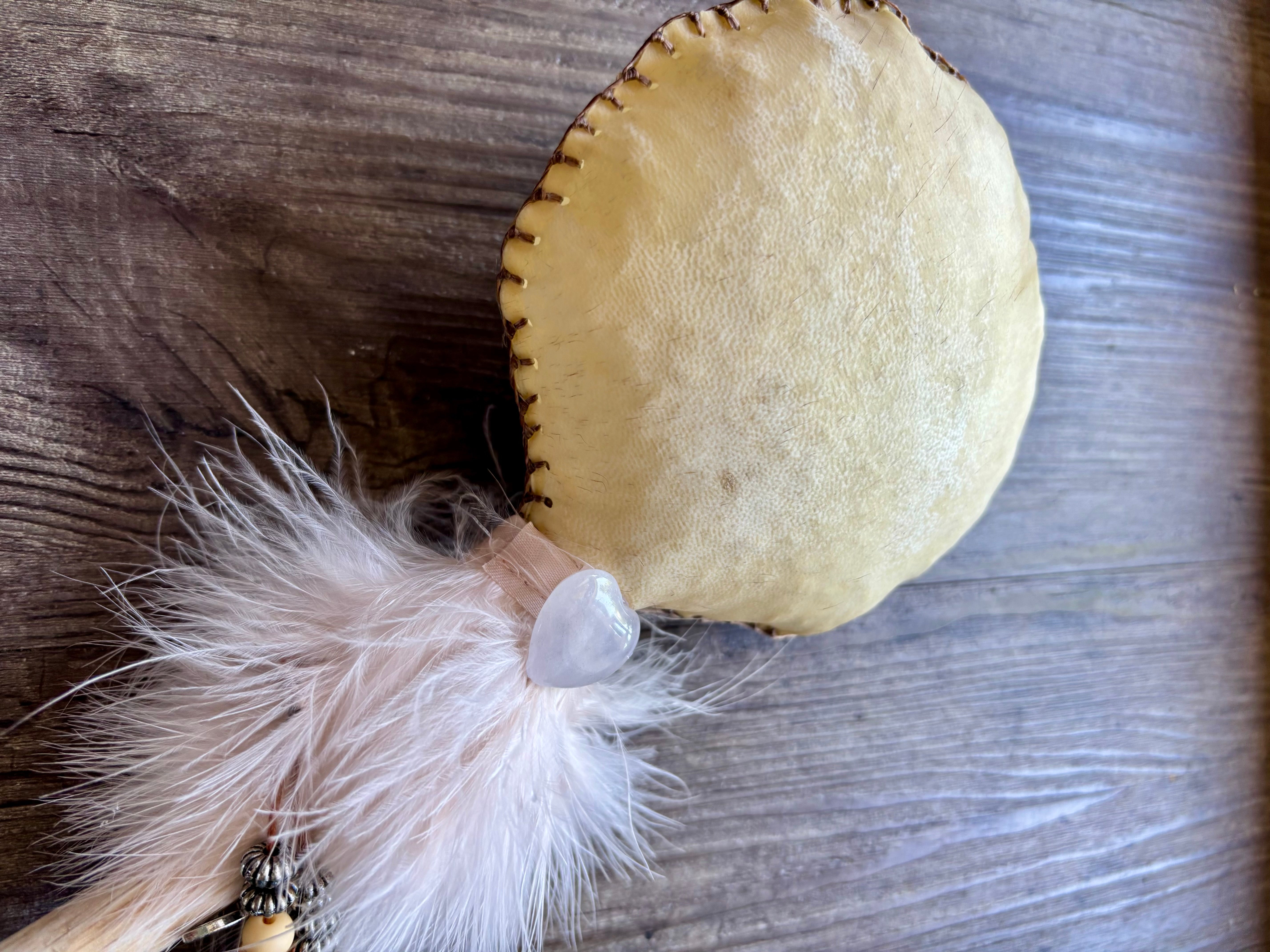 Handmade Goat Hide Rattle – One of a Kind