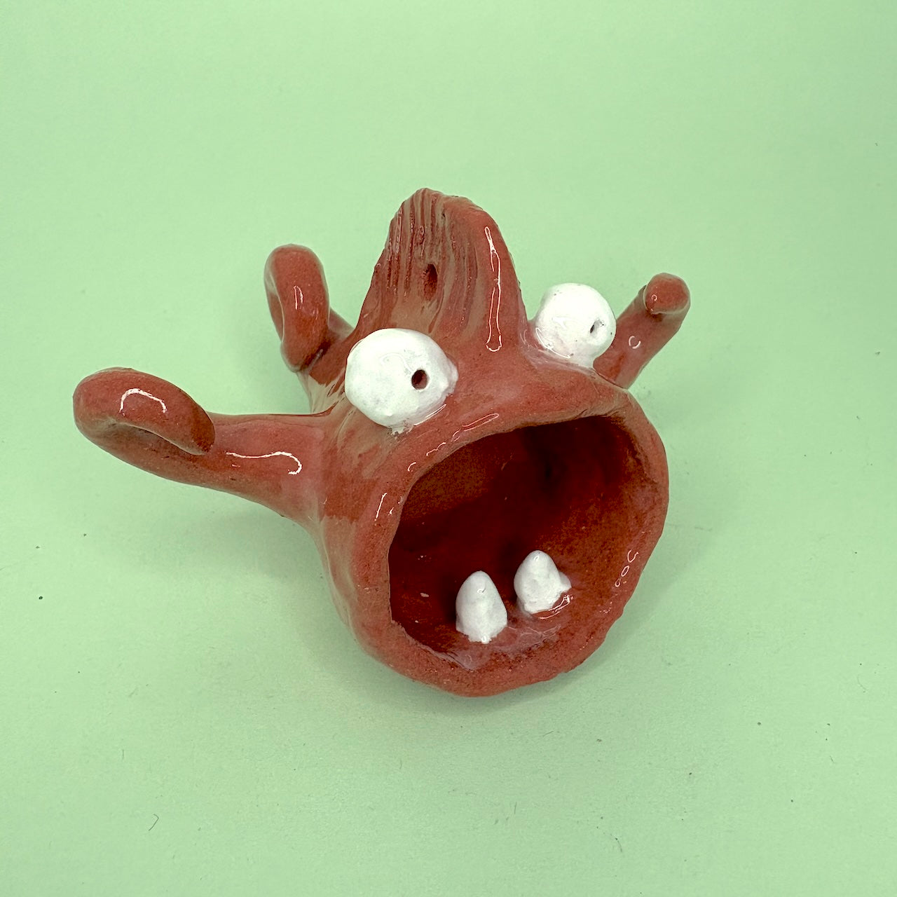Ceramic air plant monster hanging holder