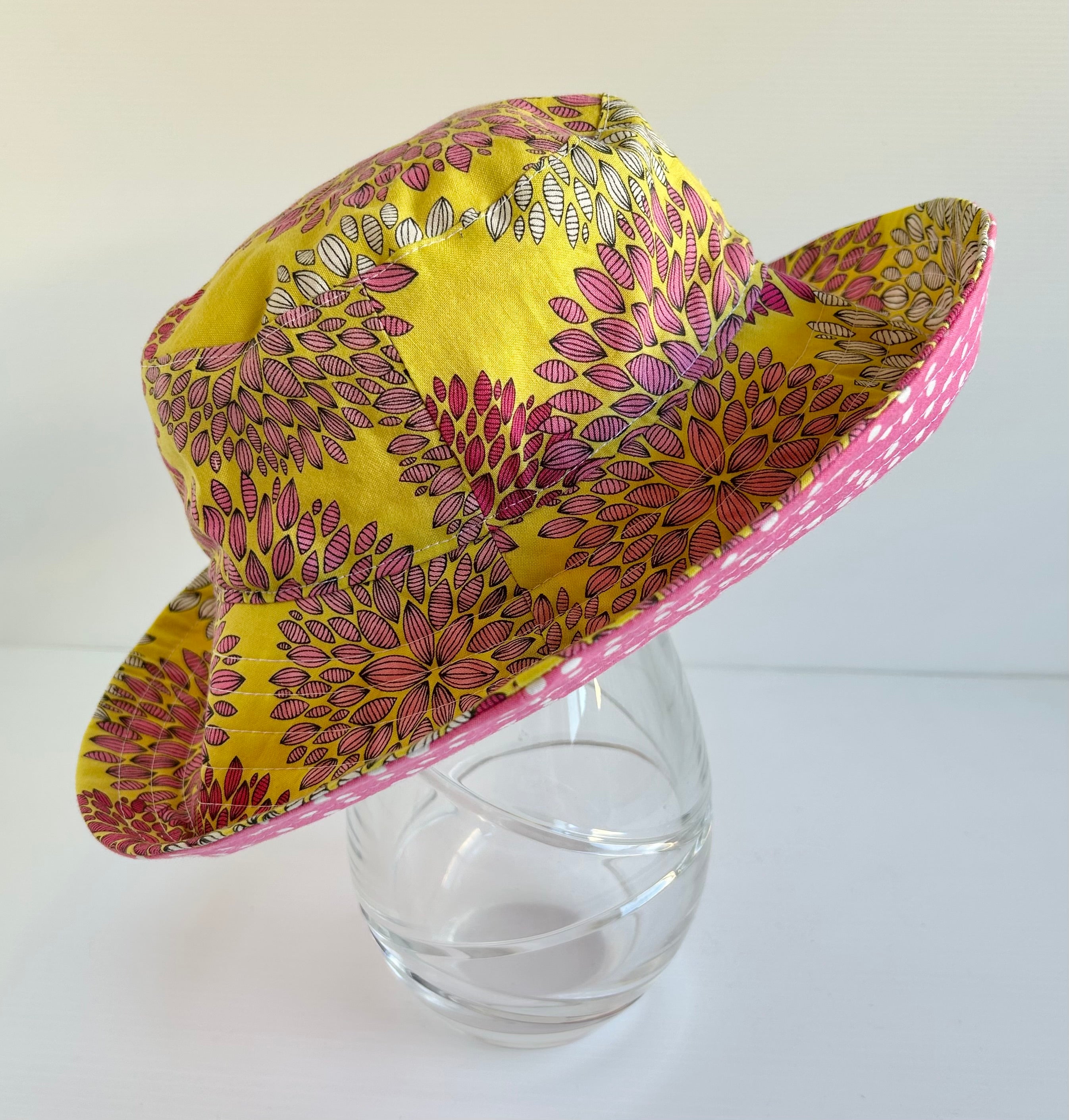 Ready to post- Medium size wide brim hats with strap- reduced price