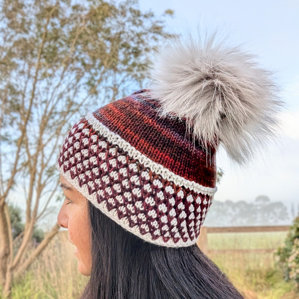Malabrigo Rios, Diamonds Merino Wool Beanie