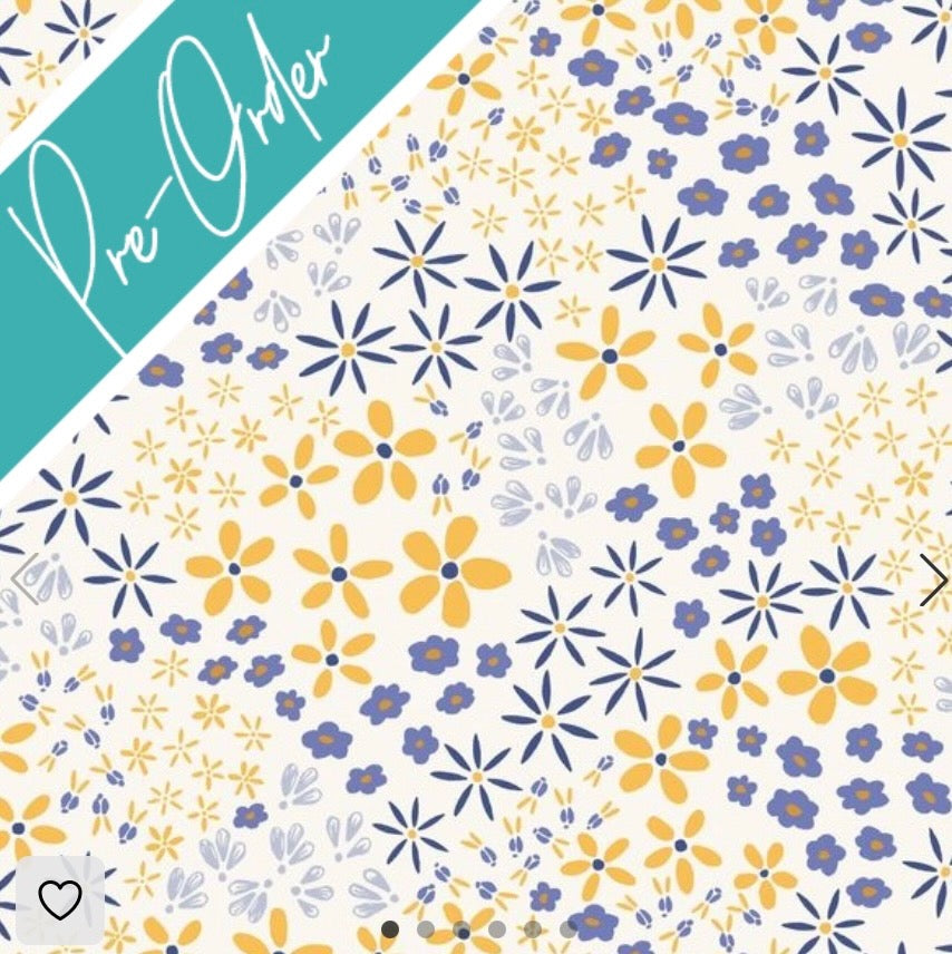 PRE-ORDER Water-resistant wet bags - Field of Love Cream Lolite Blue (Hufton Studio)