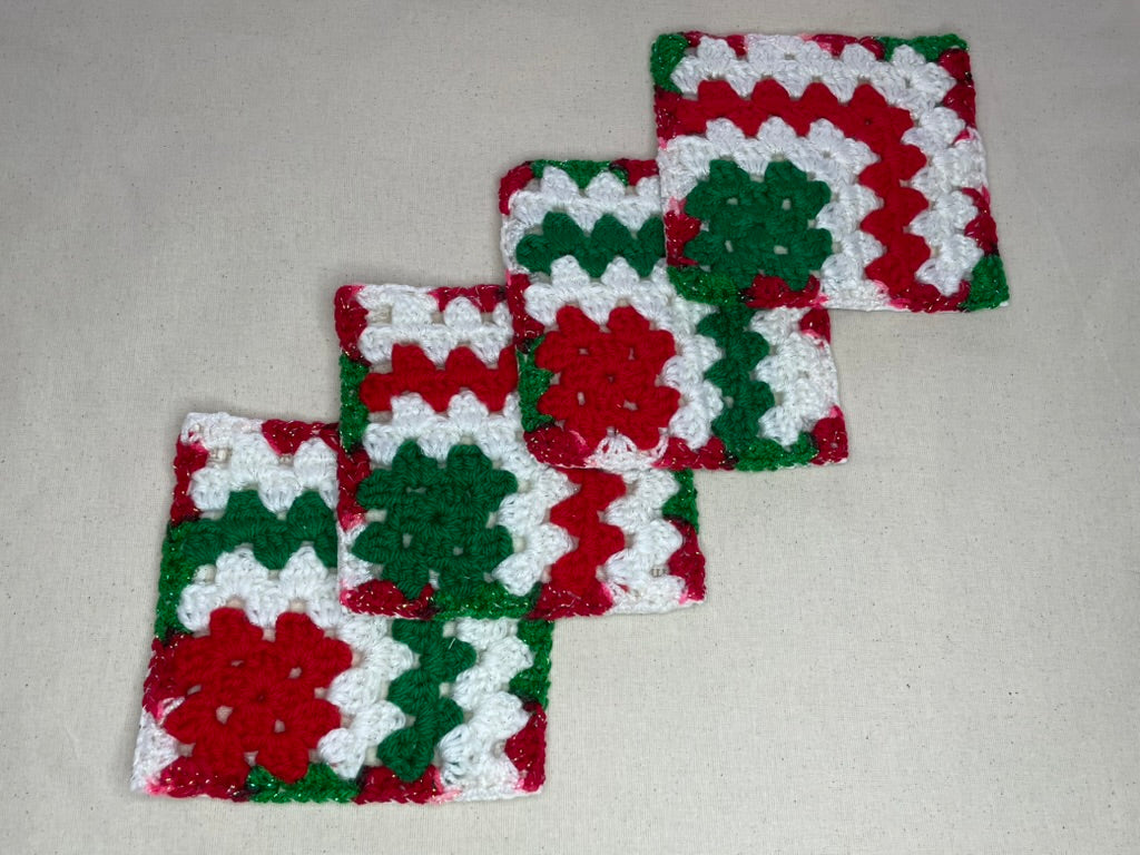 #090 Set of 4 Christmas Cup Mats