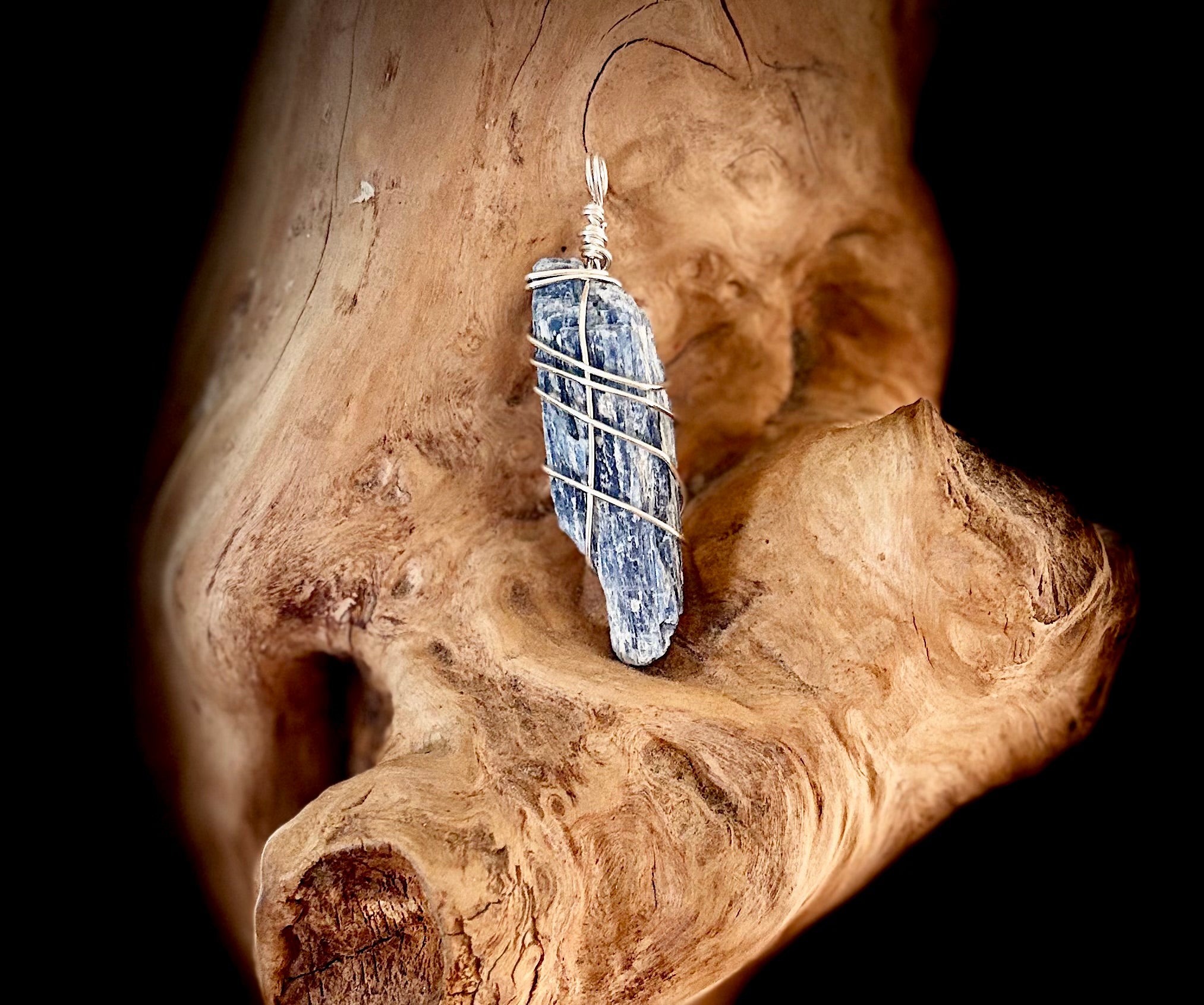 Silver Blue Kyanite Pendant