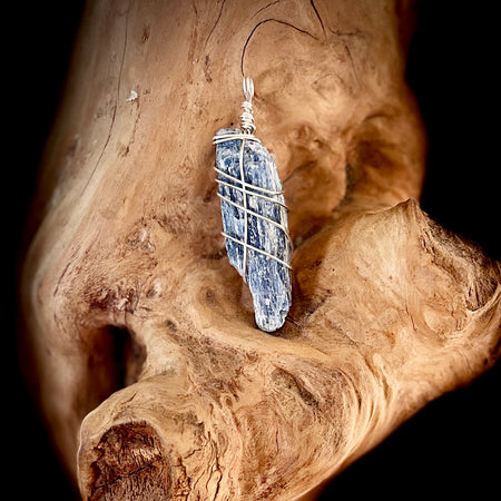 Silver Blue Kyanite Pendant
