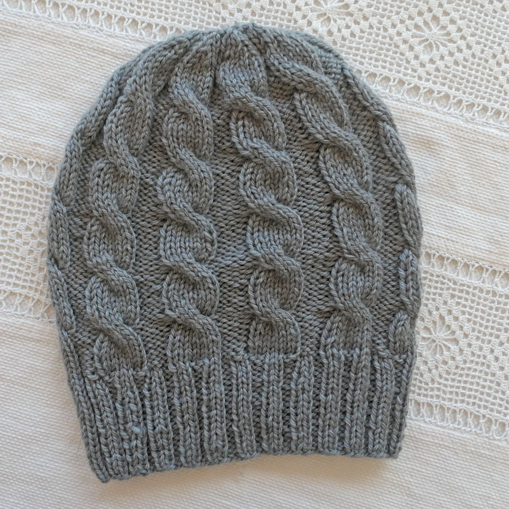 Beanie, adult, smokey grey, wool. With or without pompom