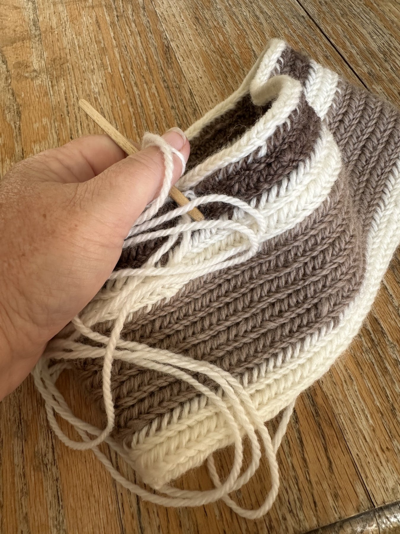 ‘Stripe’ Viking Nalbinding Wool Cowl or Neck Warmer