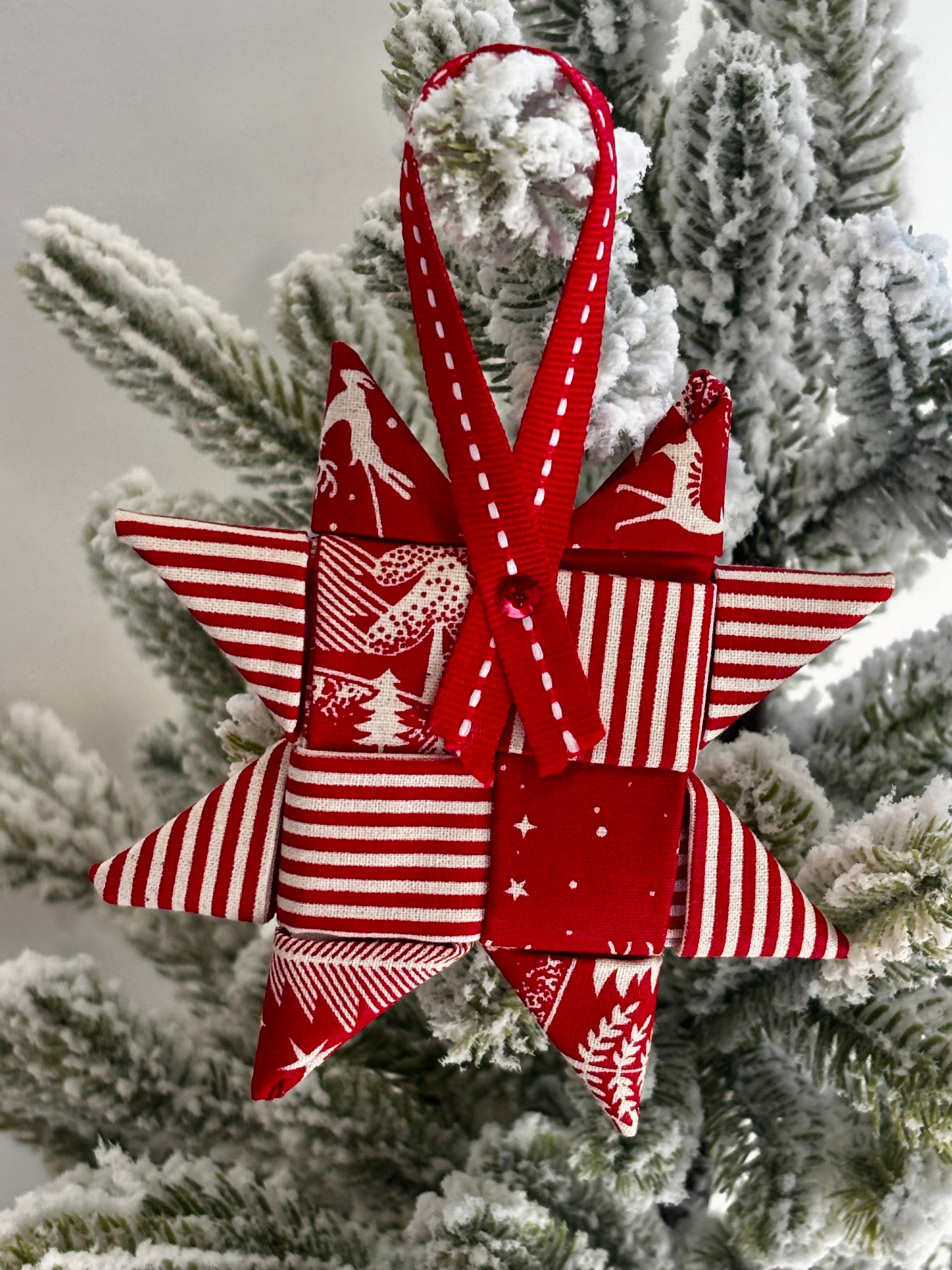 3 Christmas Origami Star decorations