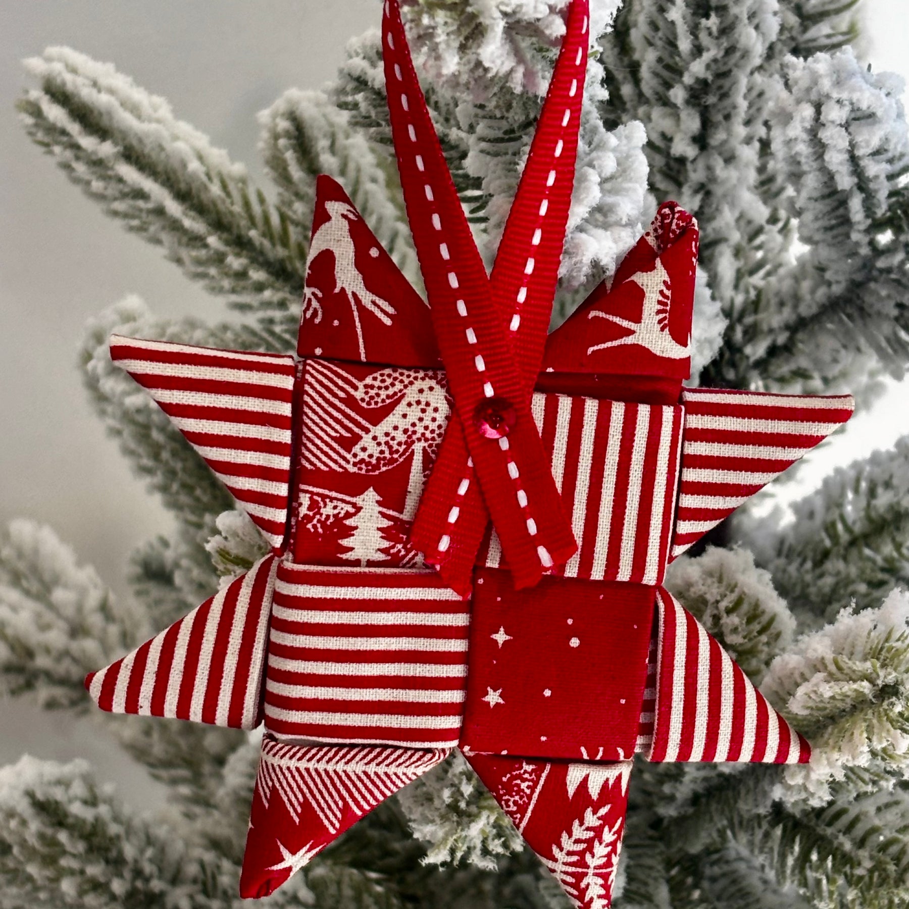 3 Christmas Origami Star decorations