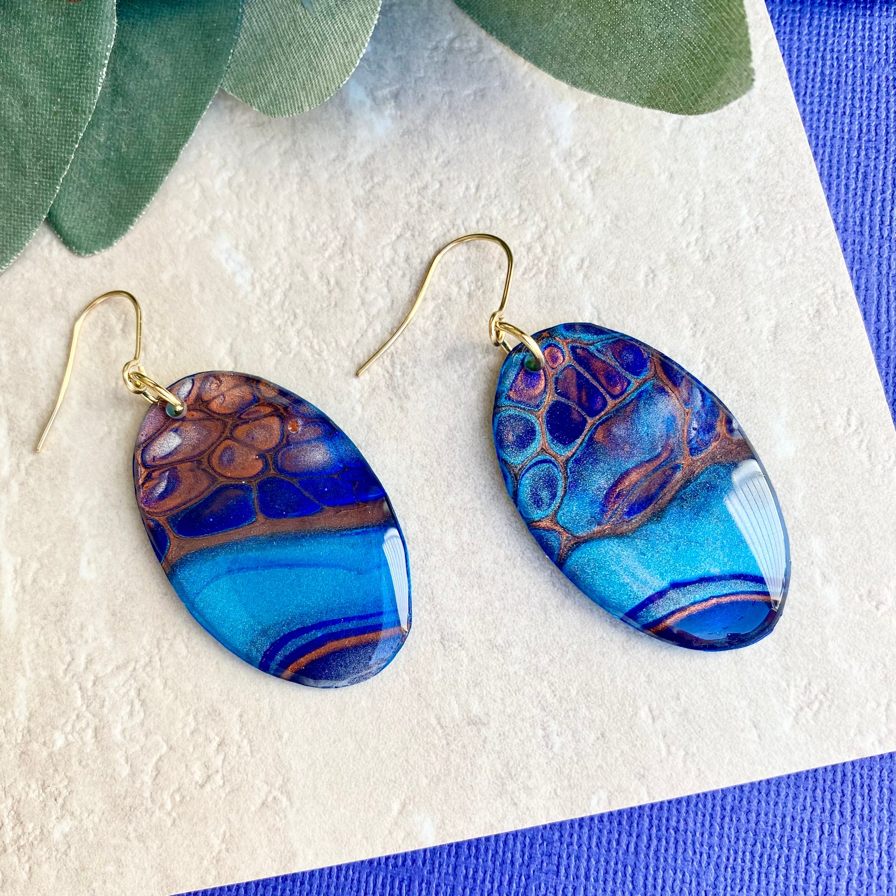 Oval Artisan Lightweight Dangle Earrings