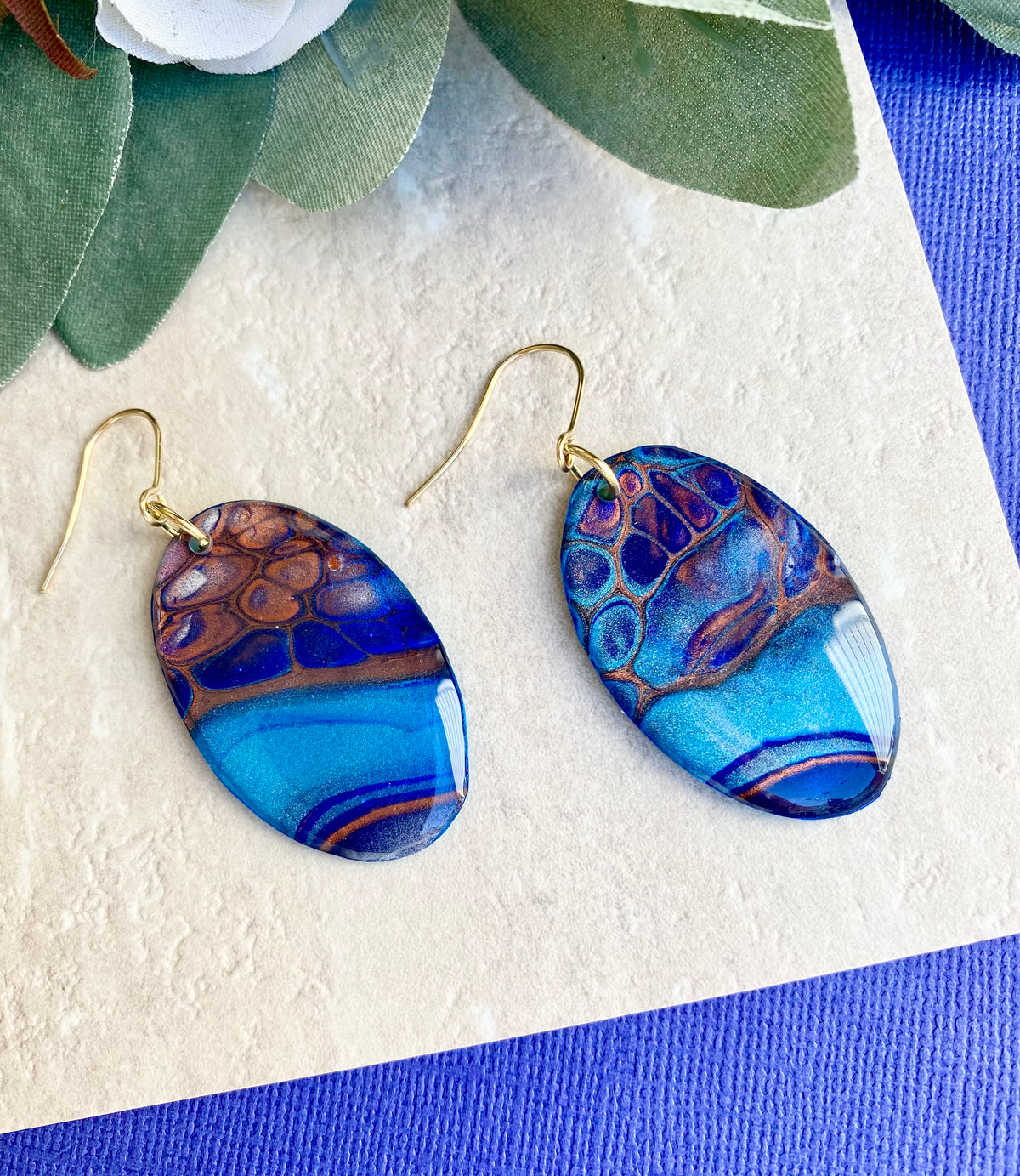 Oval Artisan Lightweight Dangle Earrings