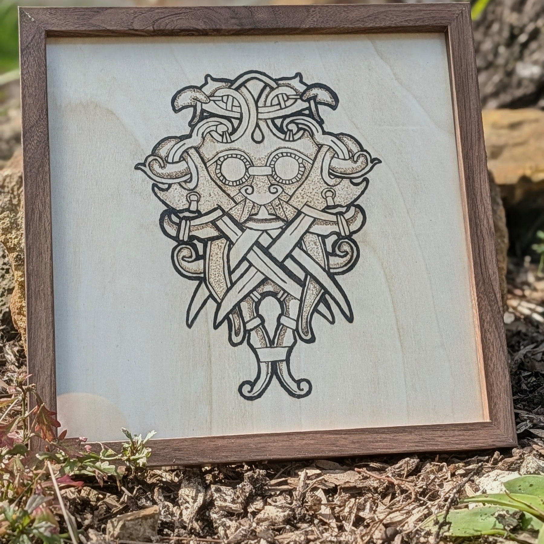 Norse God Mask wood burn