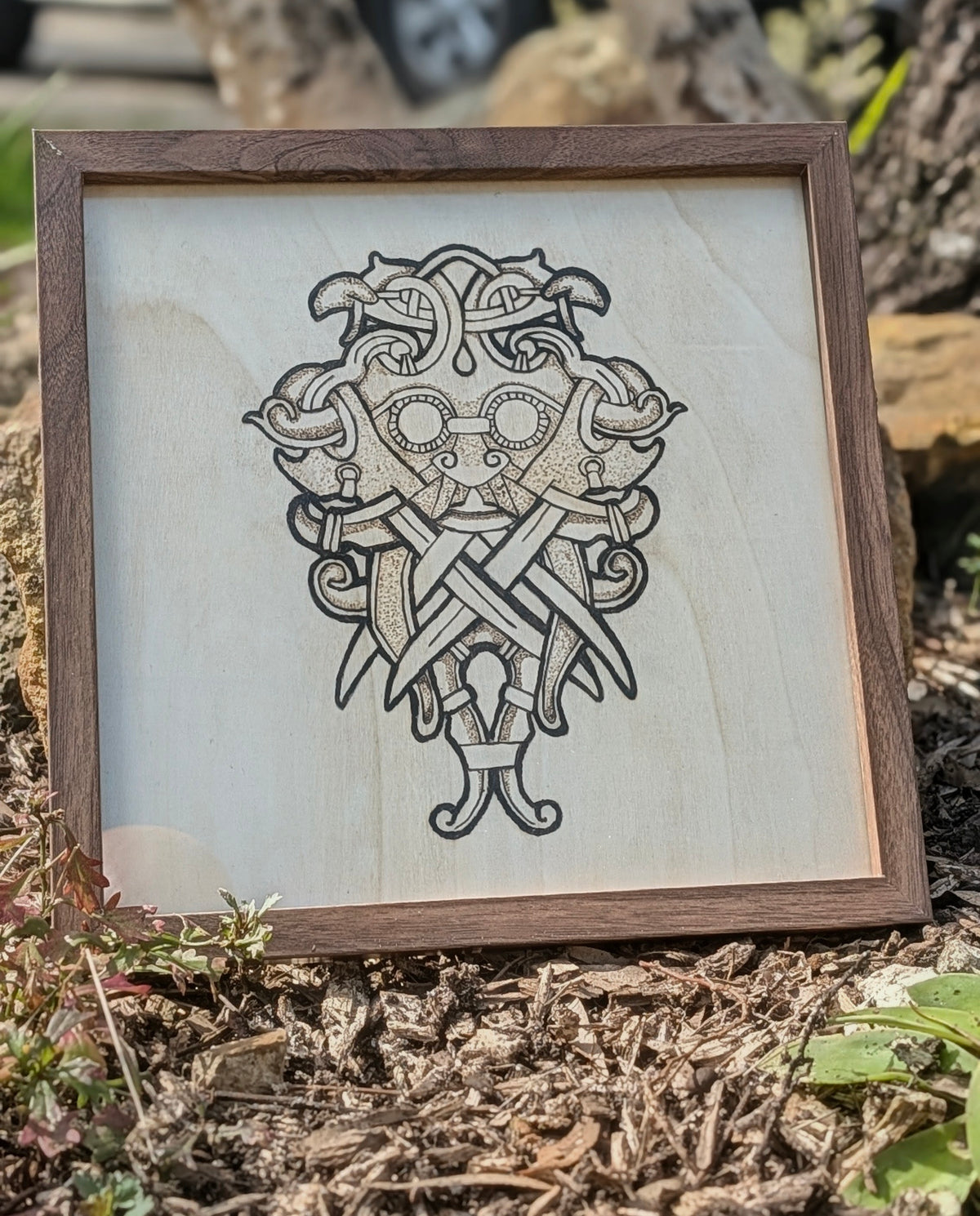 Norse God Mask wood burn