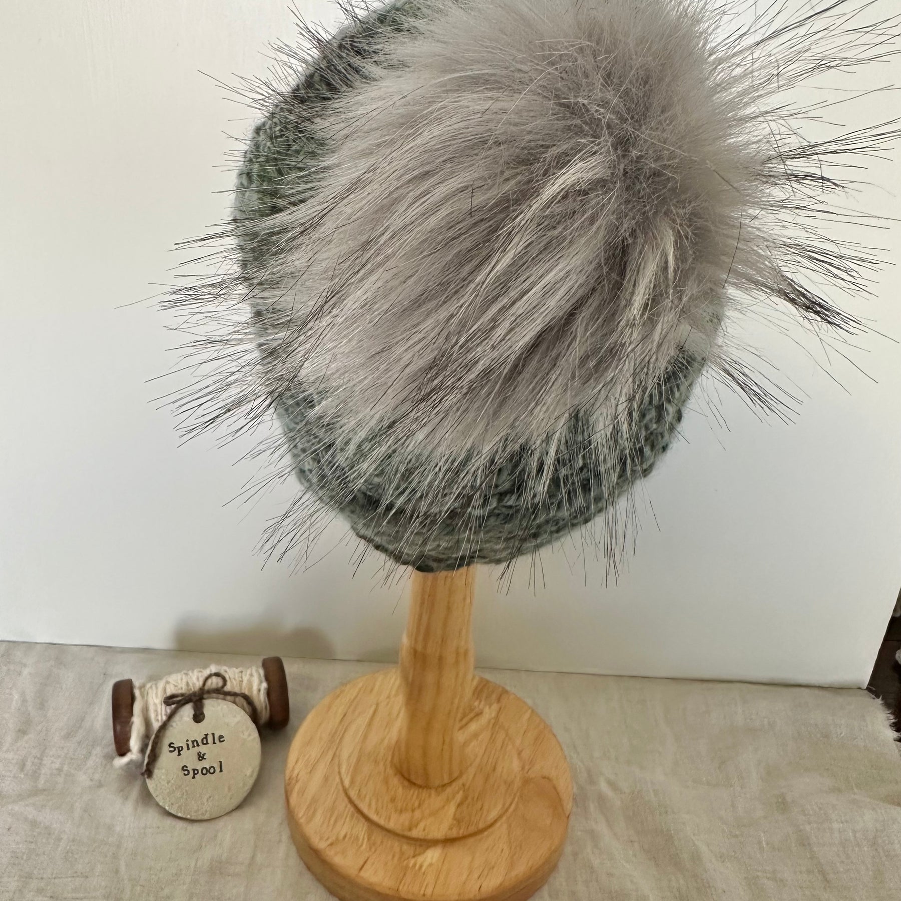 Handspun Merino Wool 'Moss' Beanie