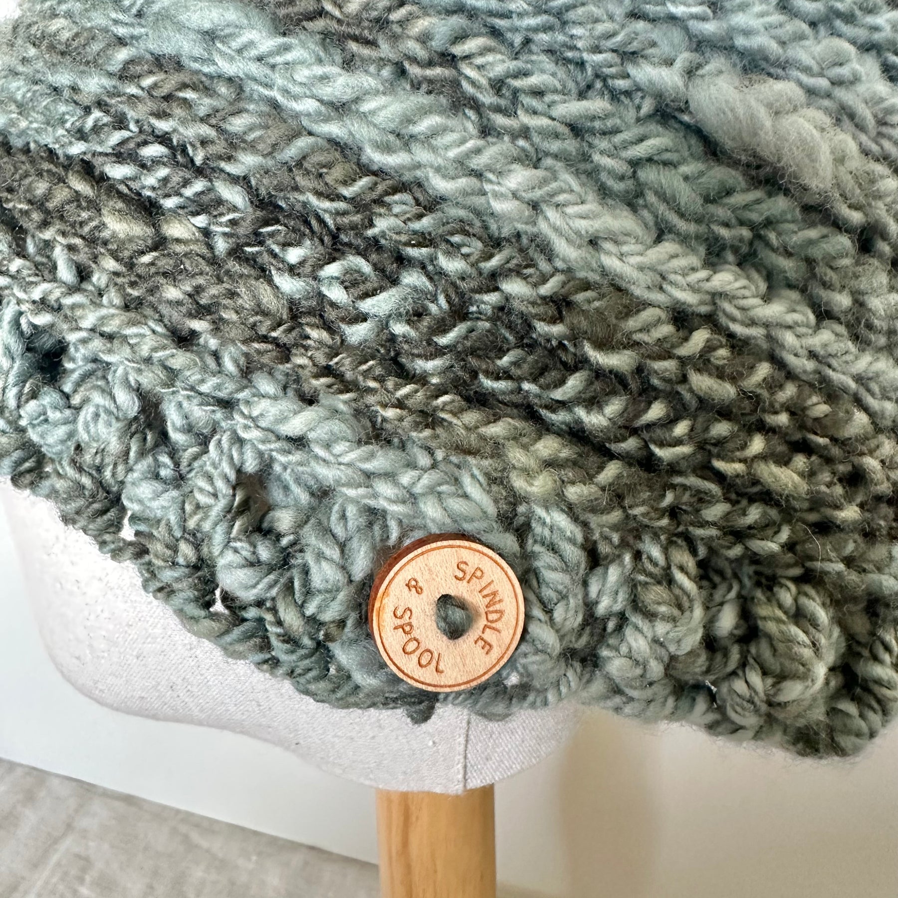 Handspun Merino Wool 'Moss' Beanie