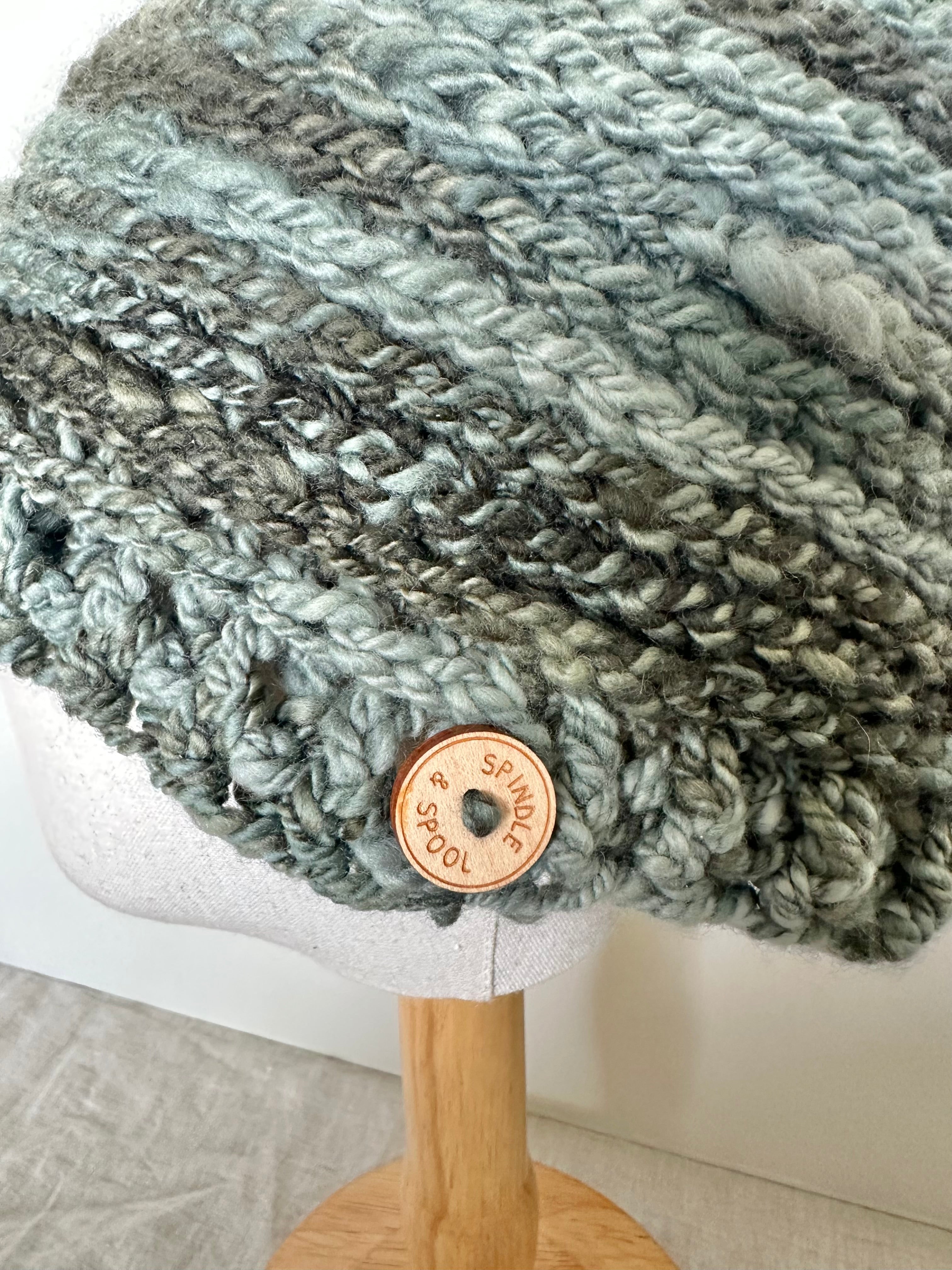 Handspun Merino Wool 'Moss' Beanie