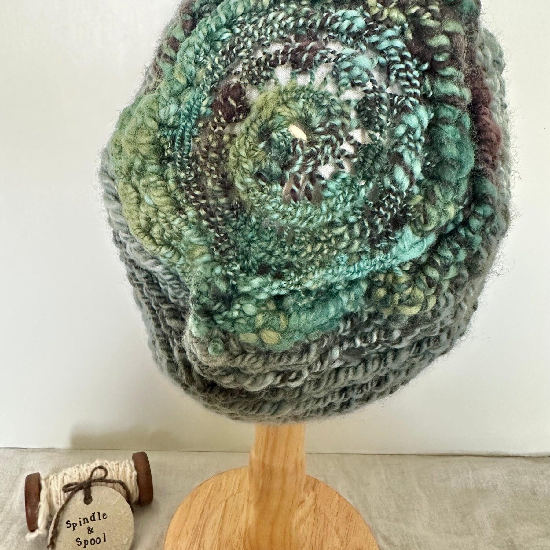 Handspun Merino Wool 'Moss' Beanie
