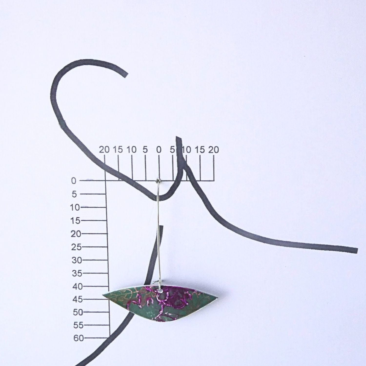 Anodised aluminium earrings hand printed - Midnight Velvet Collection